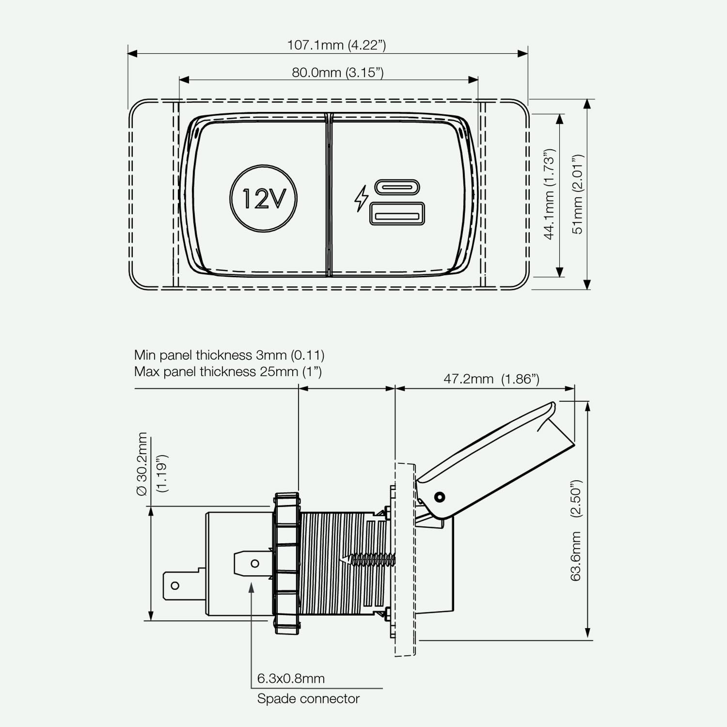 Scanstrut Flip Pro Duo - USB-A & USB-C w/12V Power Socket