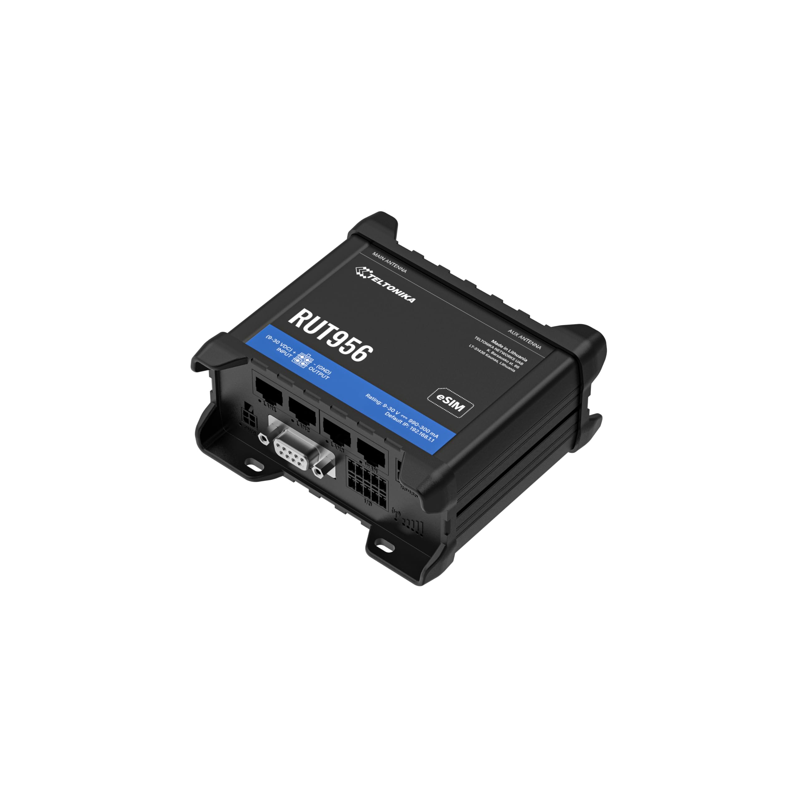 RUT956 North America/Standard Package with US PSU, 4G LTE (CAT 4), Dual SIM WI