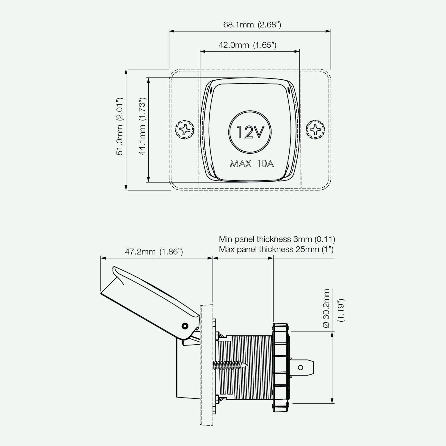 Scanstrut Flip Pro 12V Power Socket