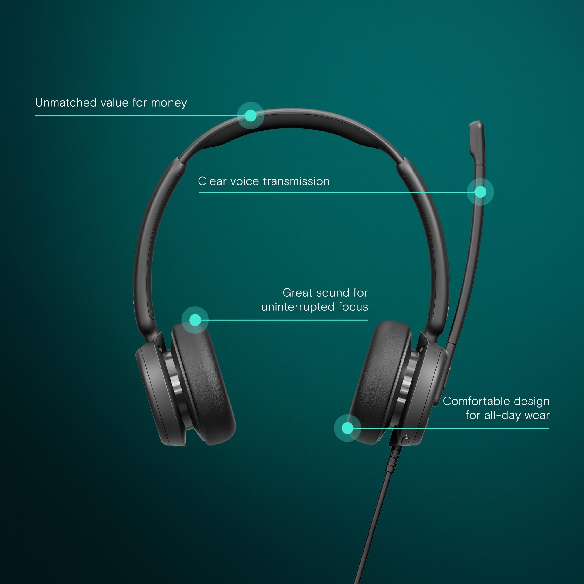 EPOS Impact 460T Binaural On-Ear USB C and USB A Wired Headset with Dual Noise-Canceling Mics, Microsoft Teams Certified, Plug-and-Play, Ideal for Office, Remote Work, Zoom & Business Calls