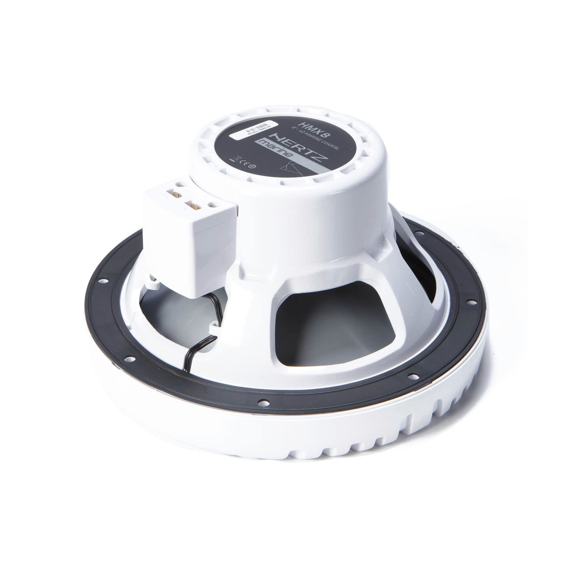 HERTZ HMX 8 LD-TW - 8" 4-Ohm Coaxial Marine Speakers with RGB LEDs, White Grilles, Pair