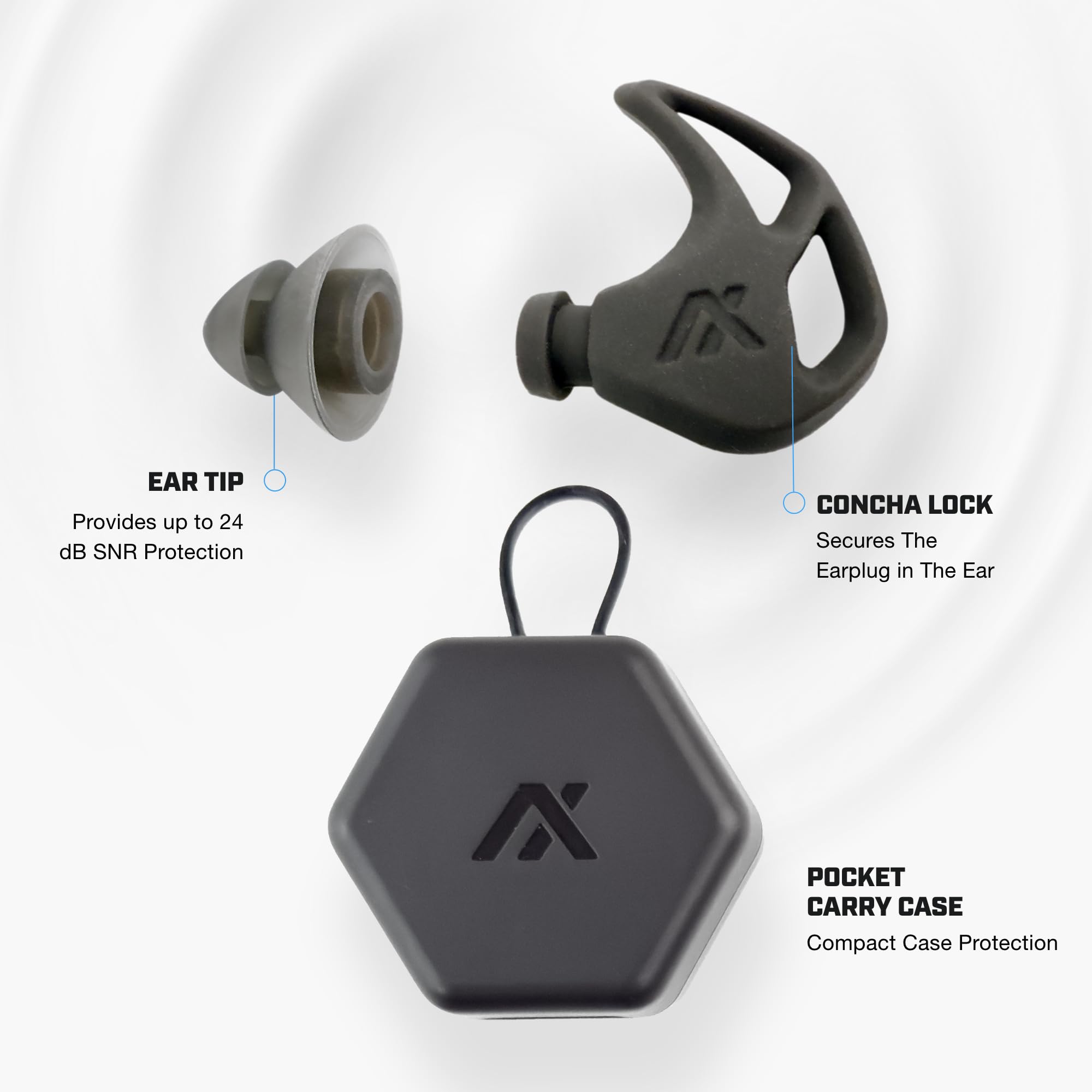 AXIL X20 Noise Reduction Ear Plugs, 24dB Hearing Protection, Desert Tan