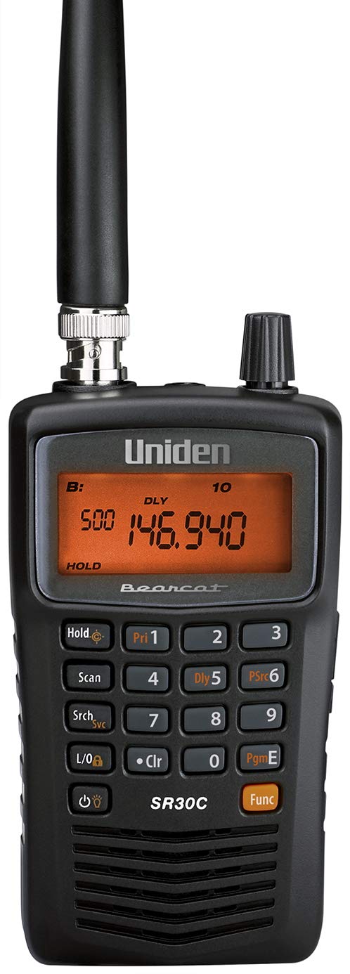 Uniden Bearcat SR30C, 500-Channel Compact Handheld Scanner, Close Call RF Capture, Turbo Search, PC programable, NASCAR, Racing, Aviation, Marine, Railroad.