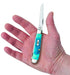 Case XX WR Pocket Knife Mini Trapper Caribbean Blue Jig Bone Item #25593 - (6207 SS) - Length Closed: 3 1/2 Inches