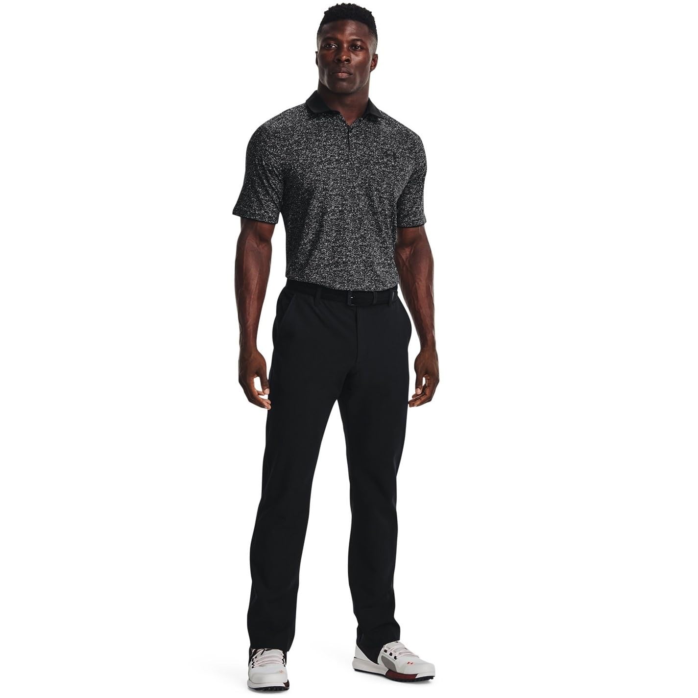Under Armour Men's Iso-Chill Golf Polo, Black (002)/Halo Gray, Large