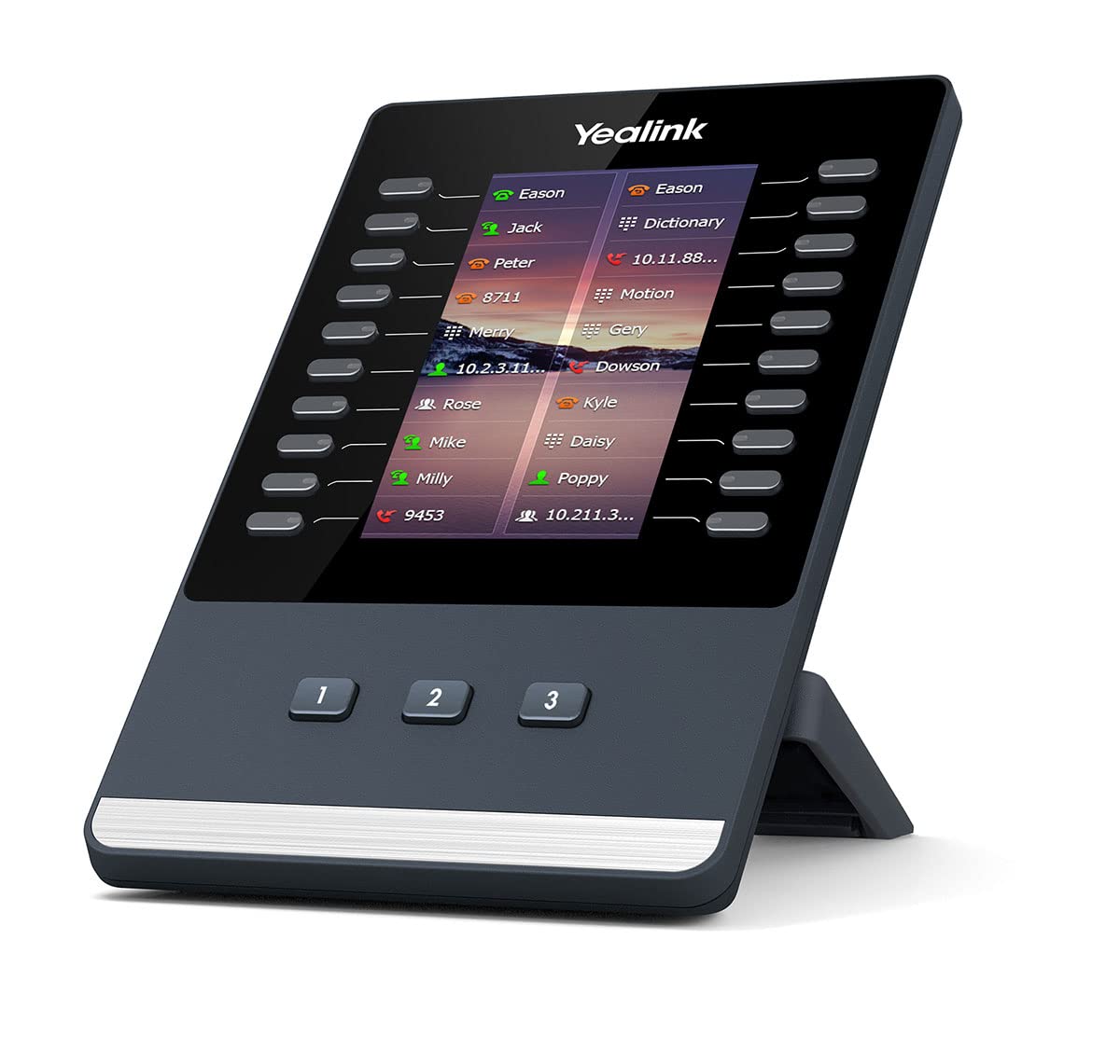 Yealink T4U Series Expansion Module, 4.3″ 272 x 480-pixel Color Screen, Color Icons, 20 Physical Keys on Each Page with Dual-Color LEDs