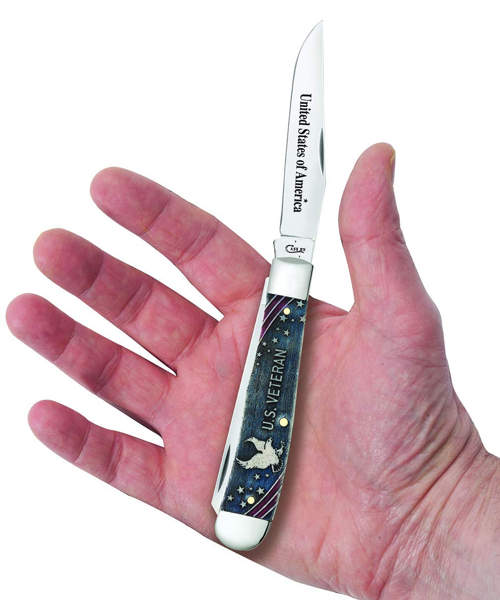 Case WR XX Pocket Knife United States Veterans Trapper Gift Set Item #16300 - (6254 SS) - Length Closed: 4 1/8 Inches