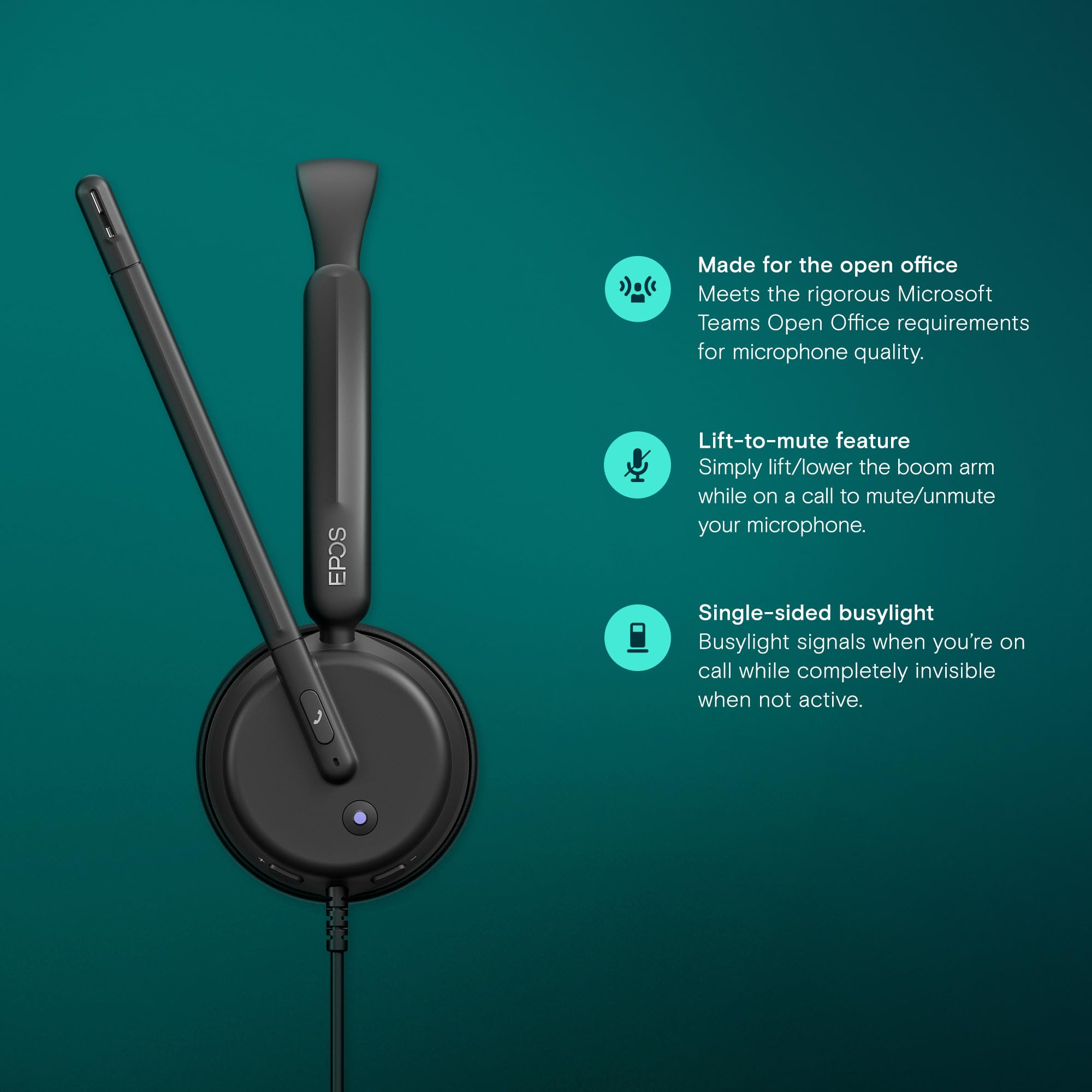 EPOS Impact 460T Binaural On-Ear USB C and USB A Wired Headset with Dual Noise-Canceling Mics, Microsoft Teams Certified, Plug-and-Play, Ideal for Office, Remote Work, Zoom & Business Calls