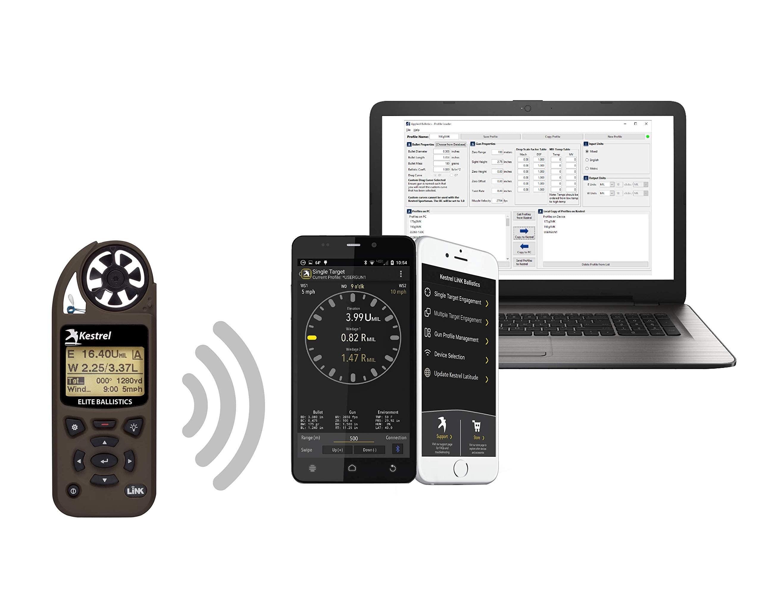 Kestrel Ballistics Elite Weather Meter with Applied Ballistics and Bluetooth Link, Flat Dark Earth