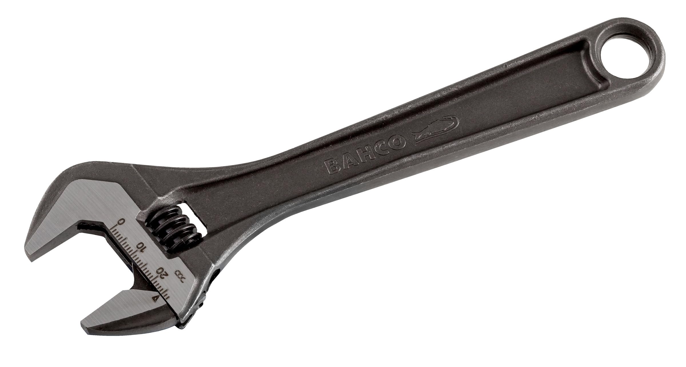 Bahco BAH8069RUS 4" SAE Adjustable Wrench, Black, Tapered Jaws, Scale