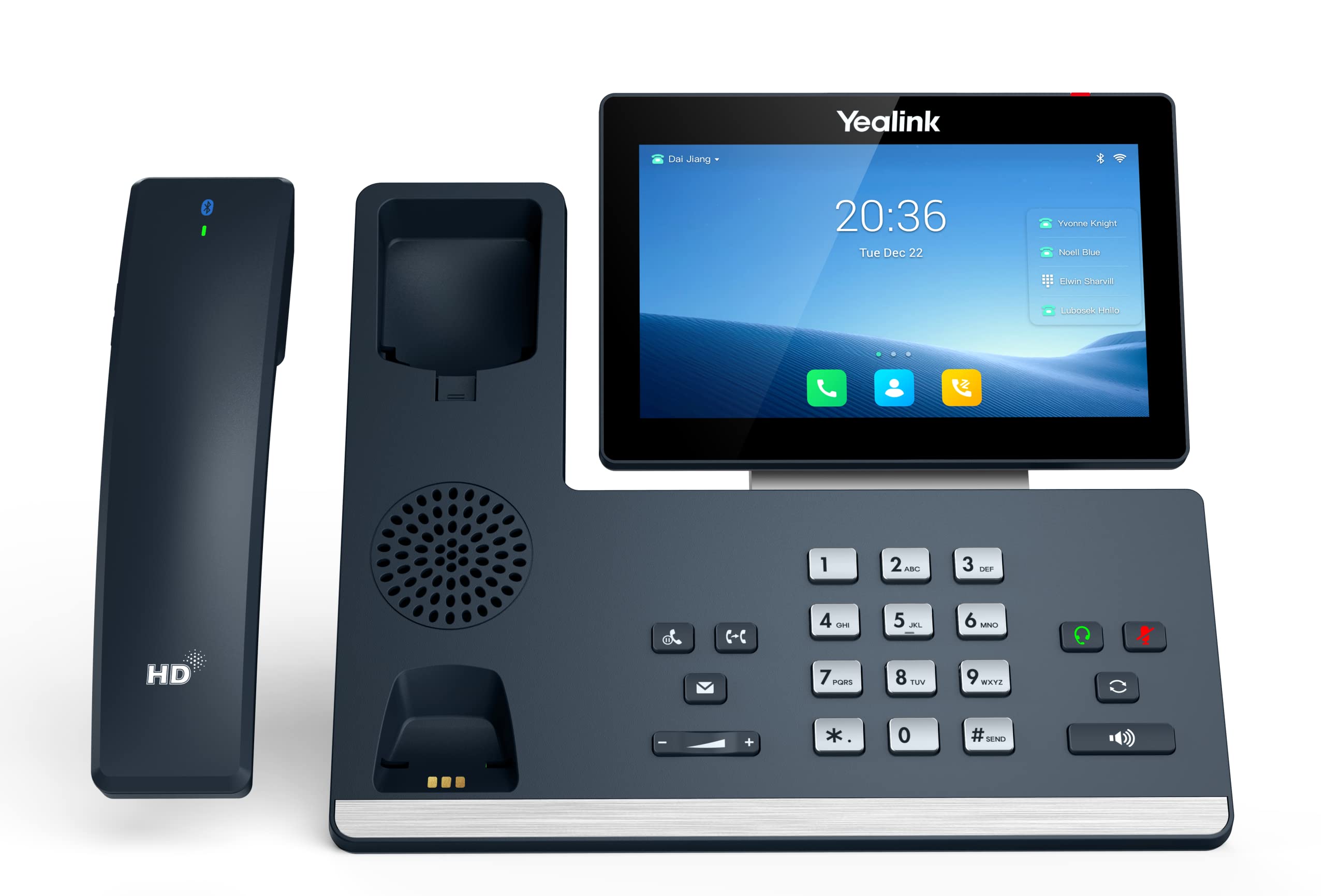 Yealink T58W PRO with Blue Tooth Handset 16 Lines. 7-Inch Color Touch Screen Display. Dual USB Ports, Dual-Port Gigabit Ethernet, PoE, Power Adapter Not Included (SIP-T58W PRO)