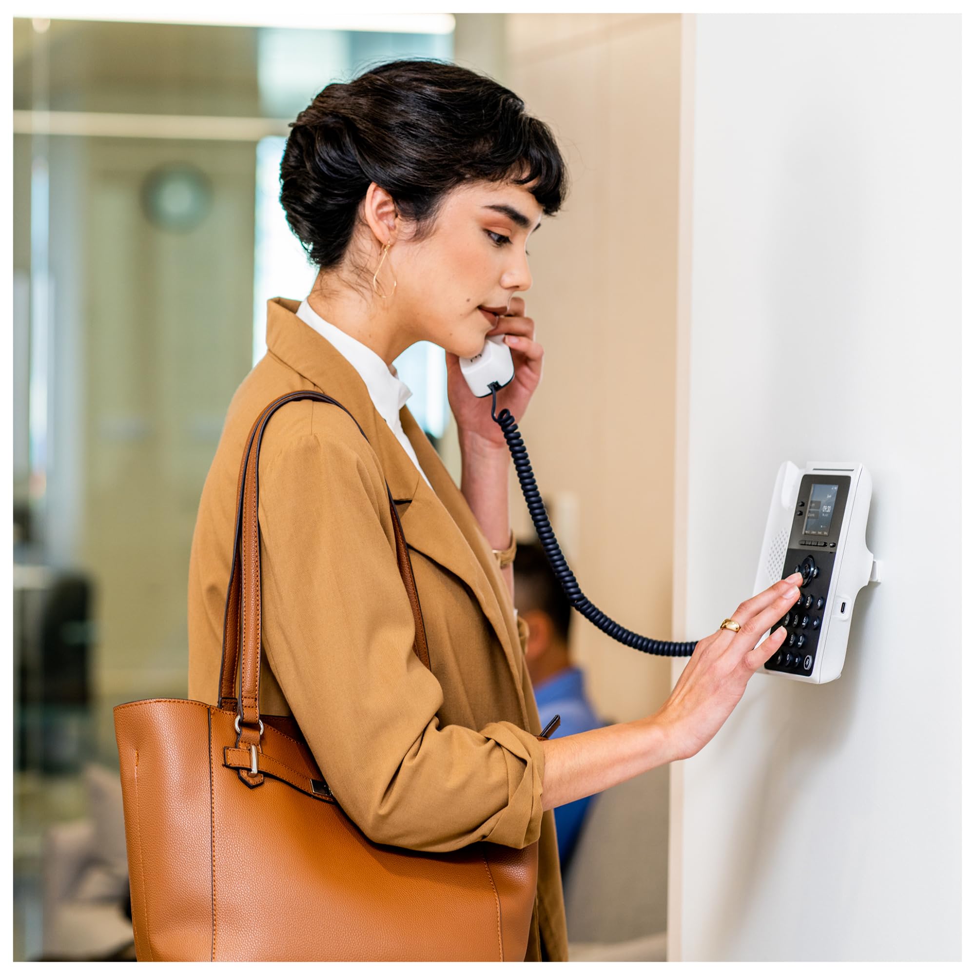 Poly Edge E100 IP Phone - Corded - Corded - Desktop, Wall Mountable