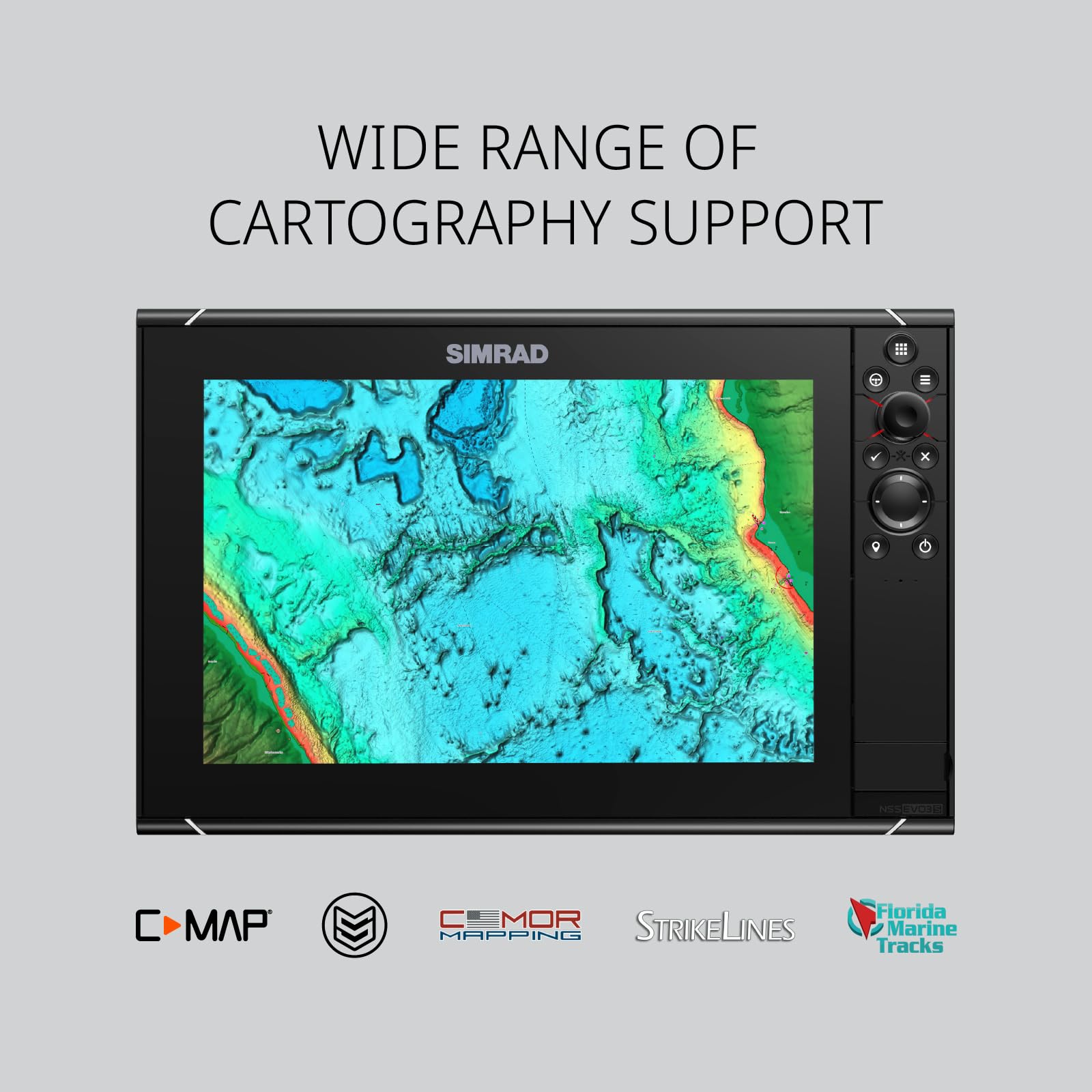 Simrad NSS12 Evo3S Chartplotter and Fishfinder with Preloaded C-MAP US Enhanced Charts, 12 Inch Display, Black, 000-15403-002