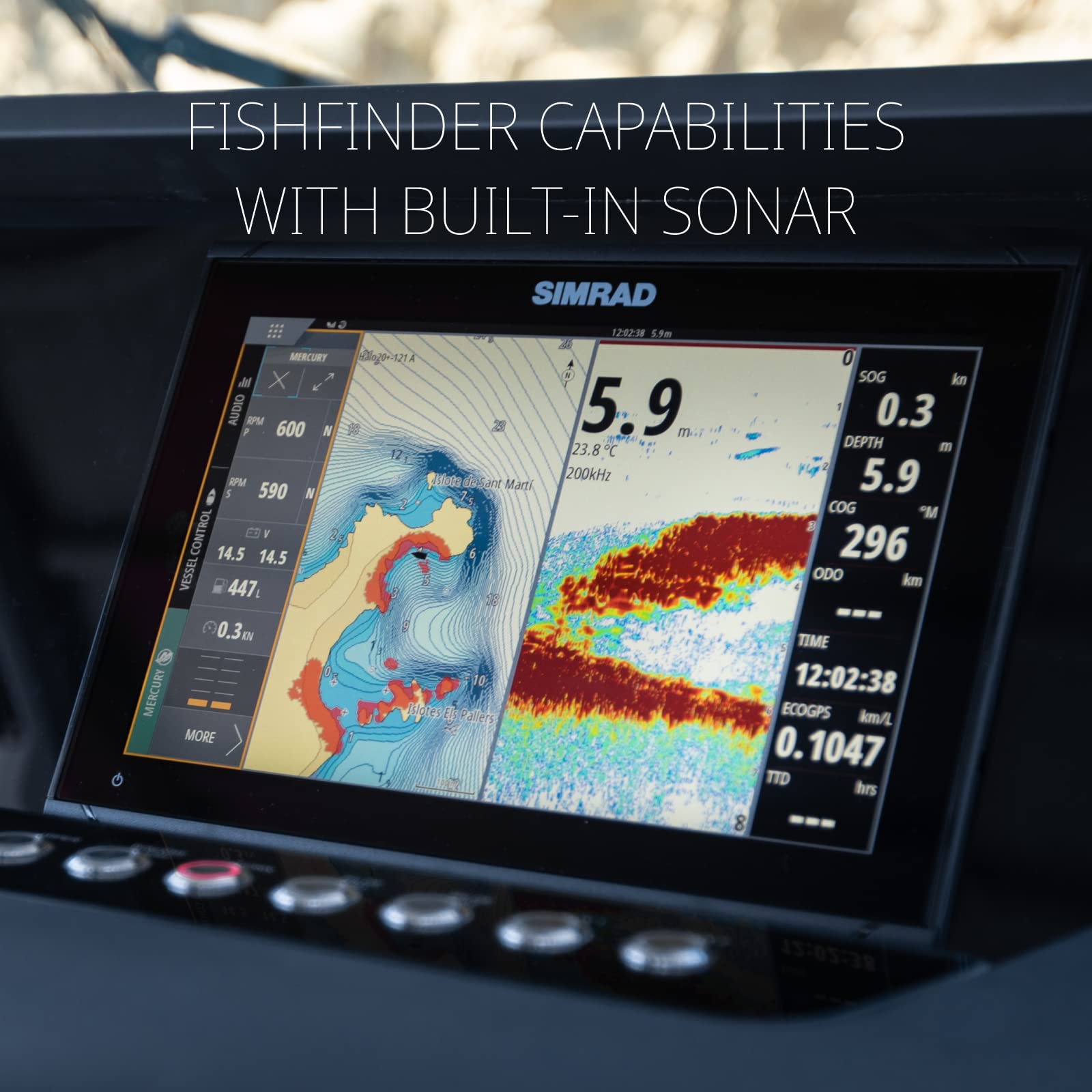 Simrad GO9 XSE - 9-inch Chartplotter with HDI Transducer, C-MAP Discover Chart Card