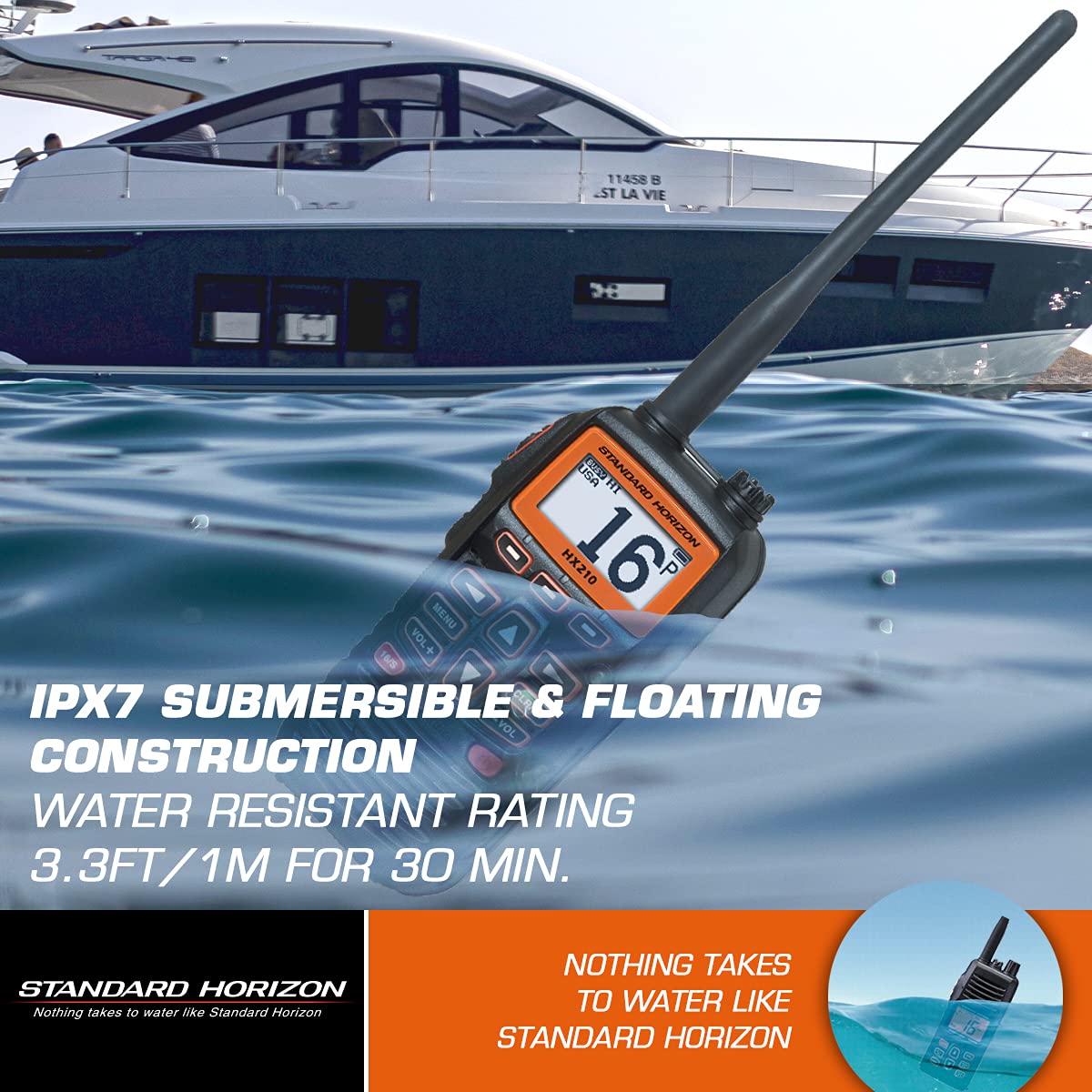 Standard Horizon HX210 6W Floating Handheld Marine VHF Transceiver
