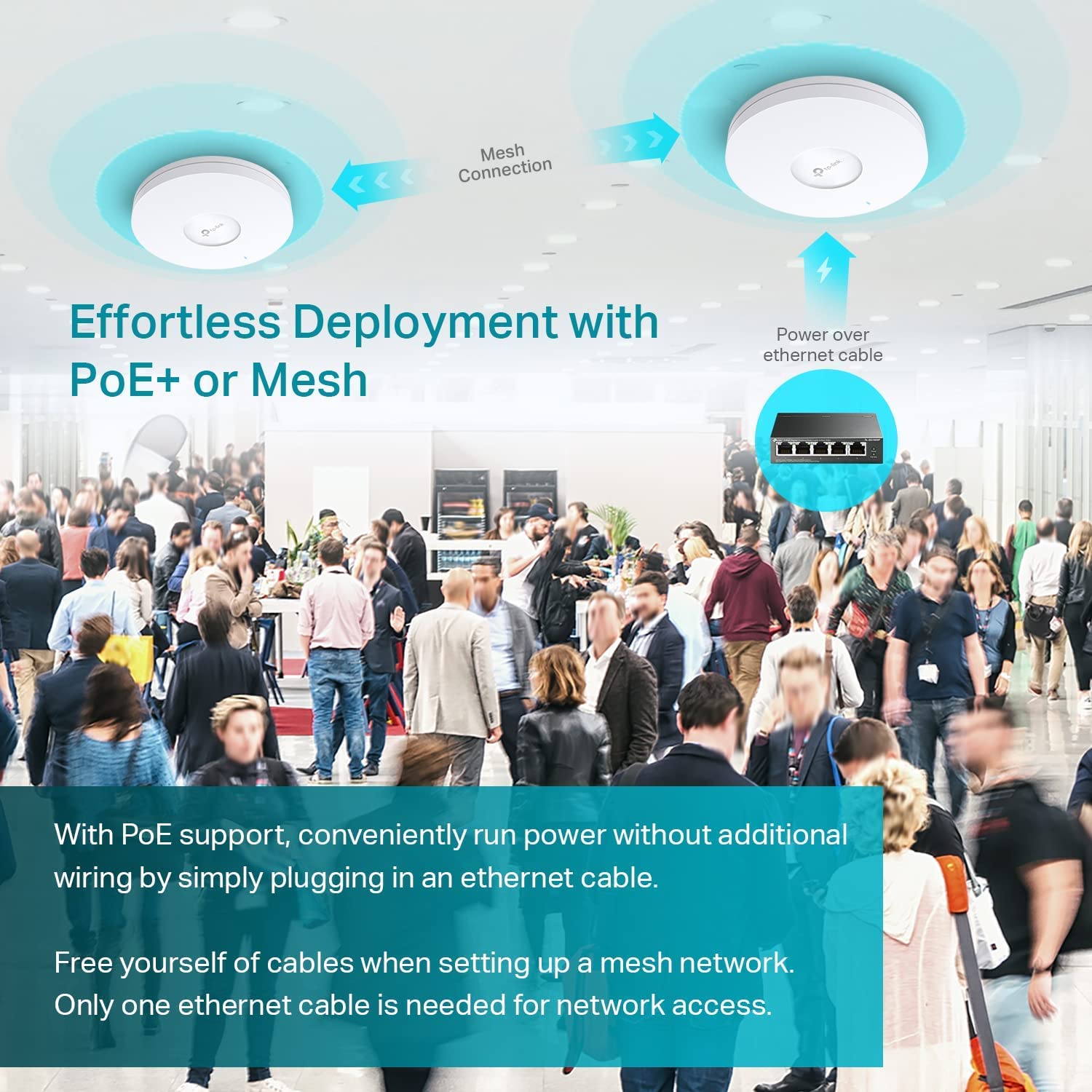 TP-Link EAP620 HD | Omada WiFi 6 AX1800 Wireless Gigabit Access Point for High-Density Deployment | OFDMA, Mesh, Seamless Roaming, MU-MIMO | Support Omada SDN | Cloud Access & Omada App | PoE+ Powered