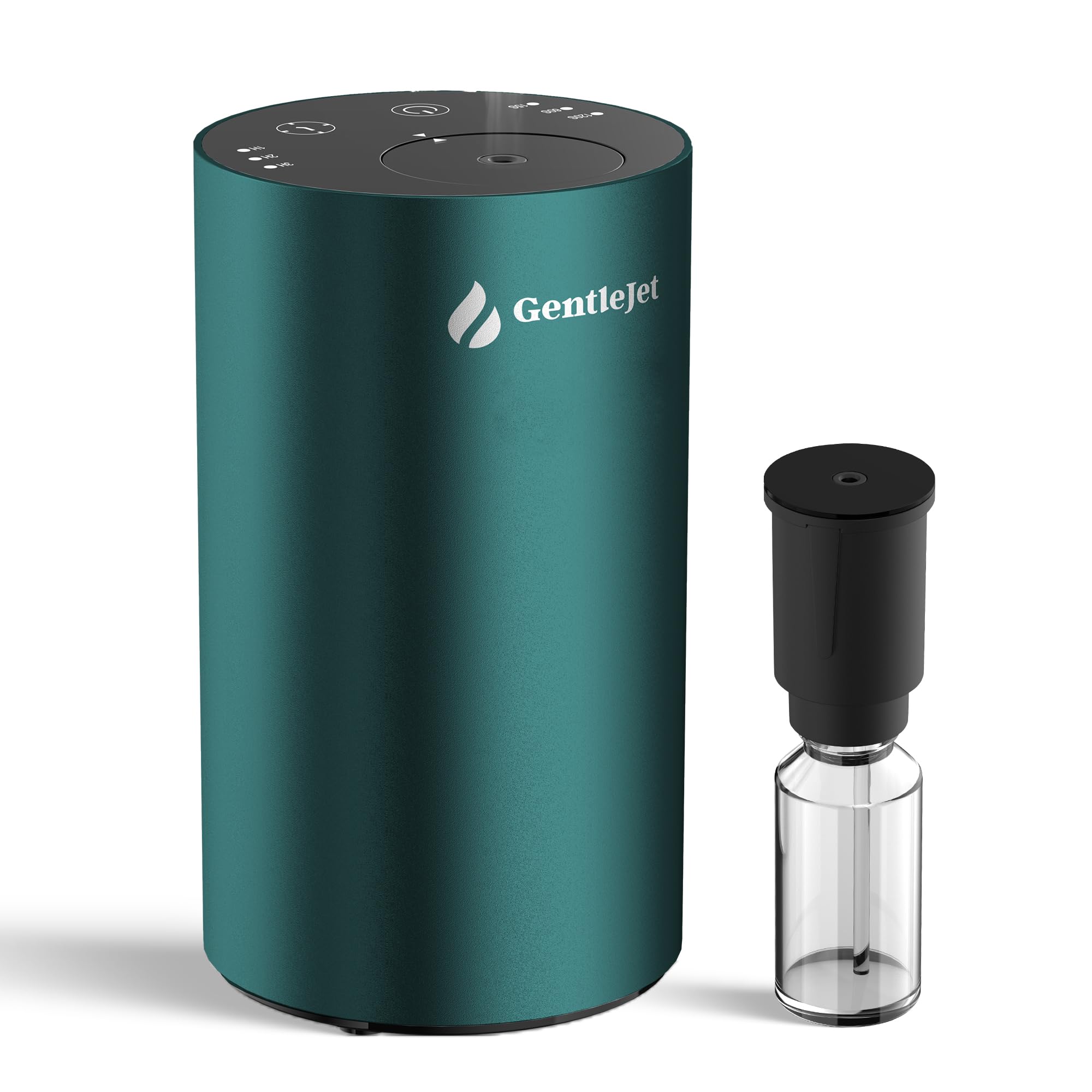 GentleJet LiteMist Waterless Nebulizing Essential Oil Diffuser – Cold Air Aromatherapy, USB-C Cordless 2000mAh Battery, Aluminum Portable for Home Office Car, 20ml