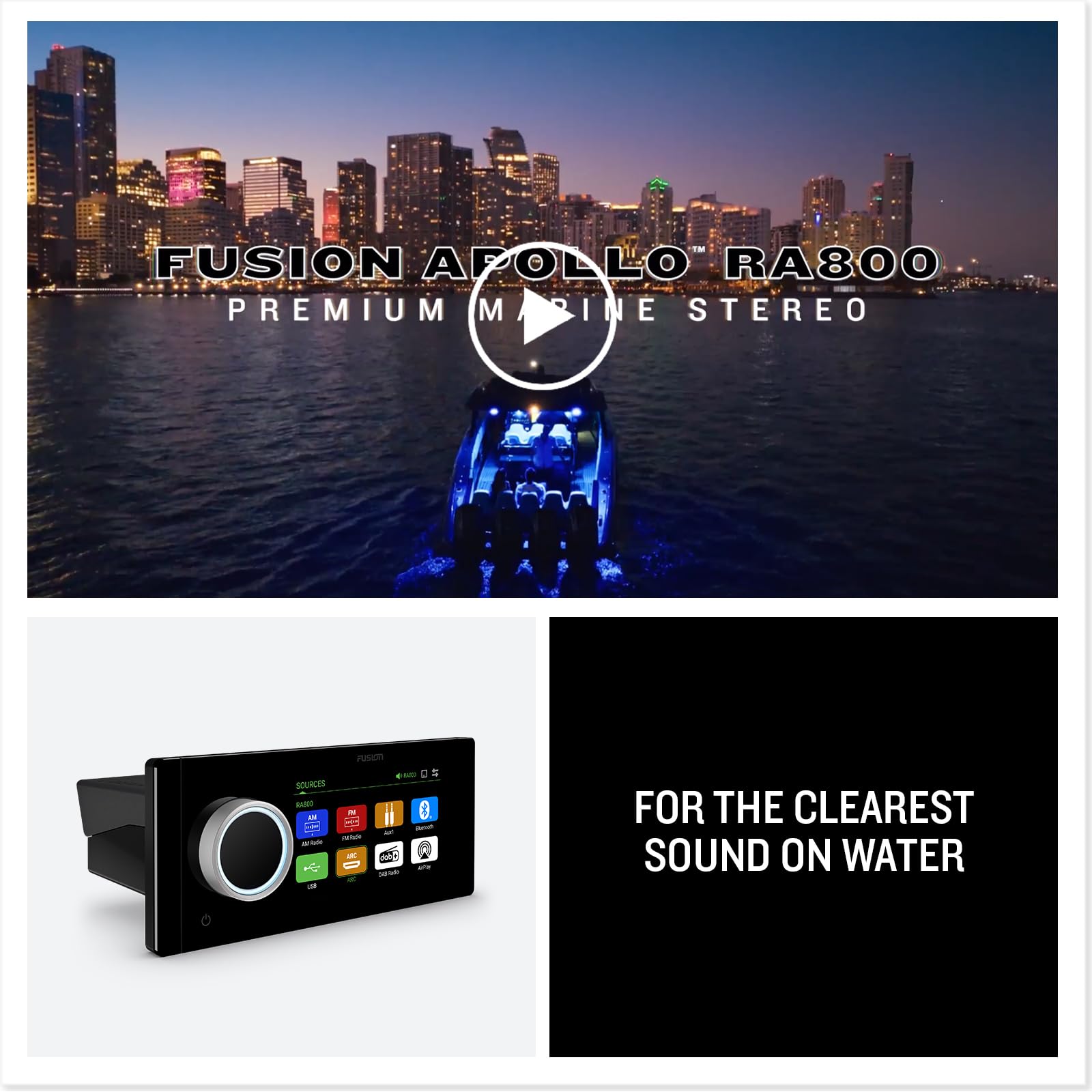 Garmin Fusion Apollo MS-RA800 Marine Stereo, Premium Touchscreen Stereo with Built-in Wi-Fi Connectivity