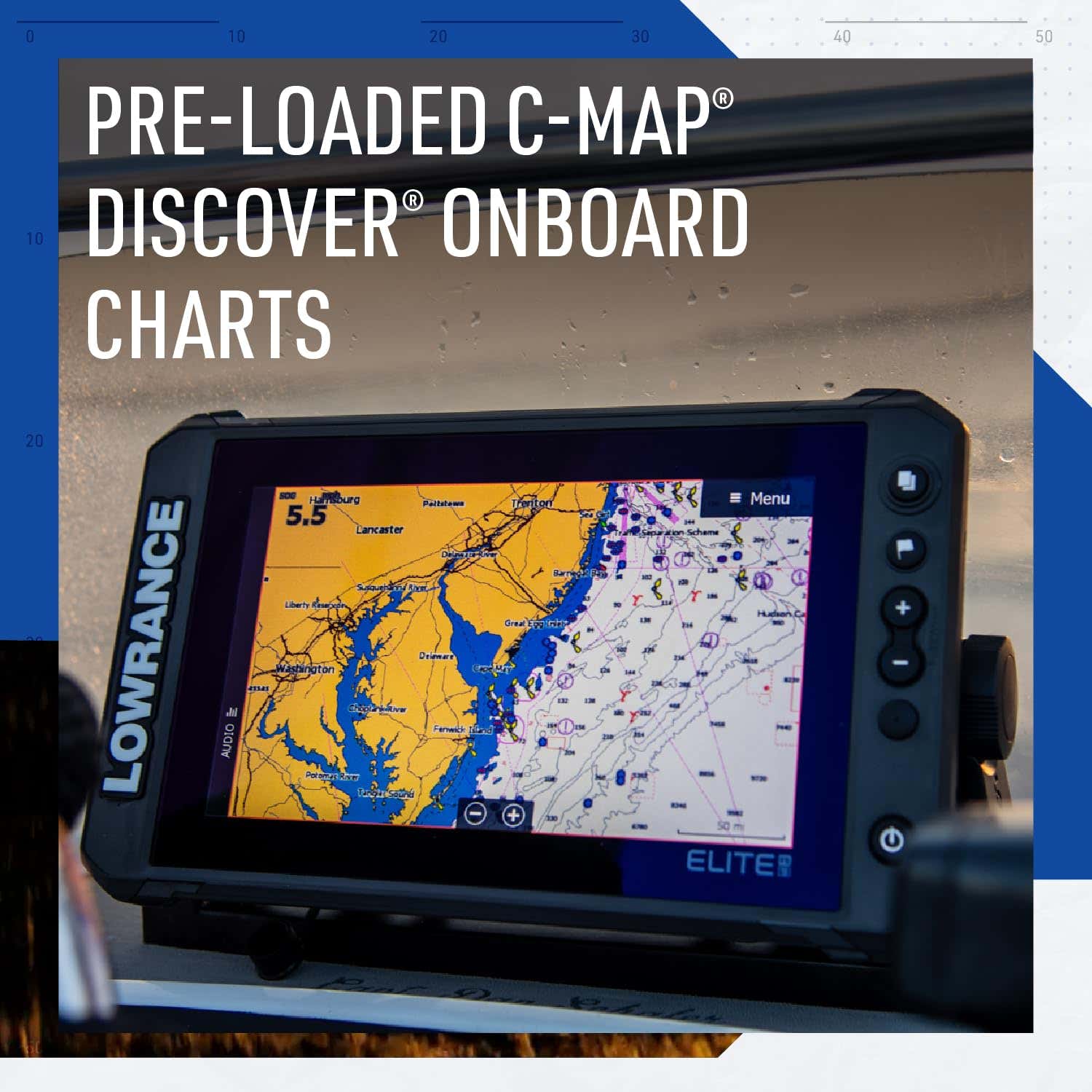 Lowrance Elite FS 12 Fish Finder with Active Imaging 3-in-1 & C-MAP Charts