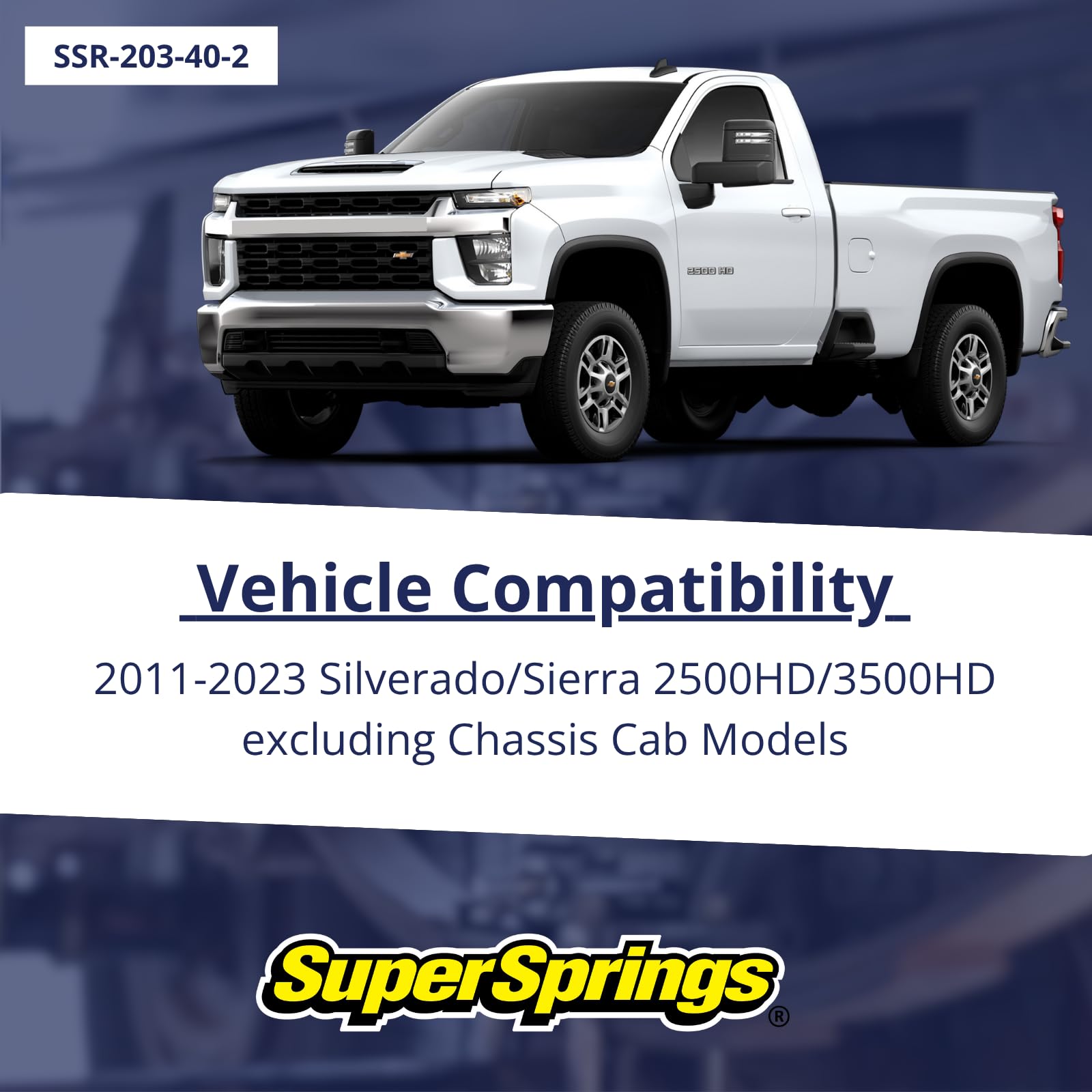 SuperSprings SSR-203-40-2 | SumoSprings Rear for Chevrolet Silverado 2500|3500, GMC Sierra 2500|3500, blue