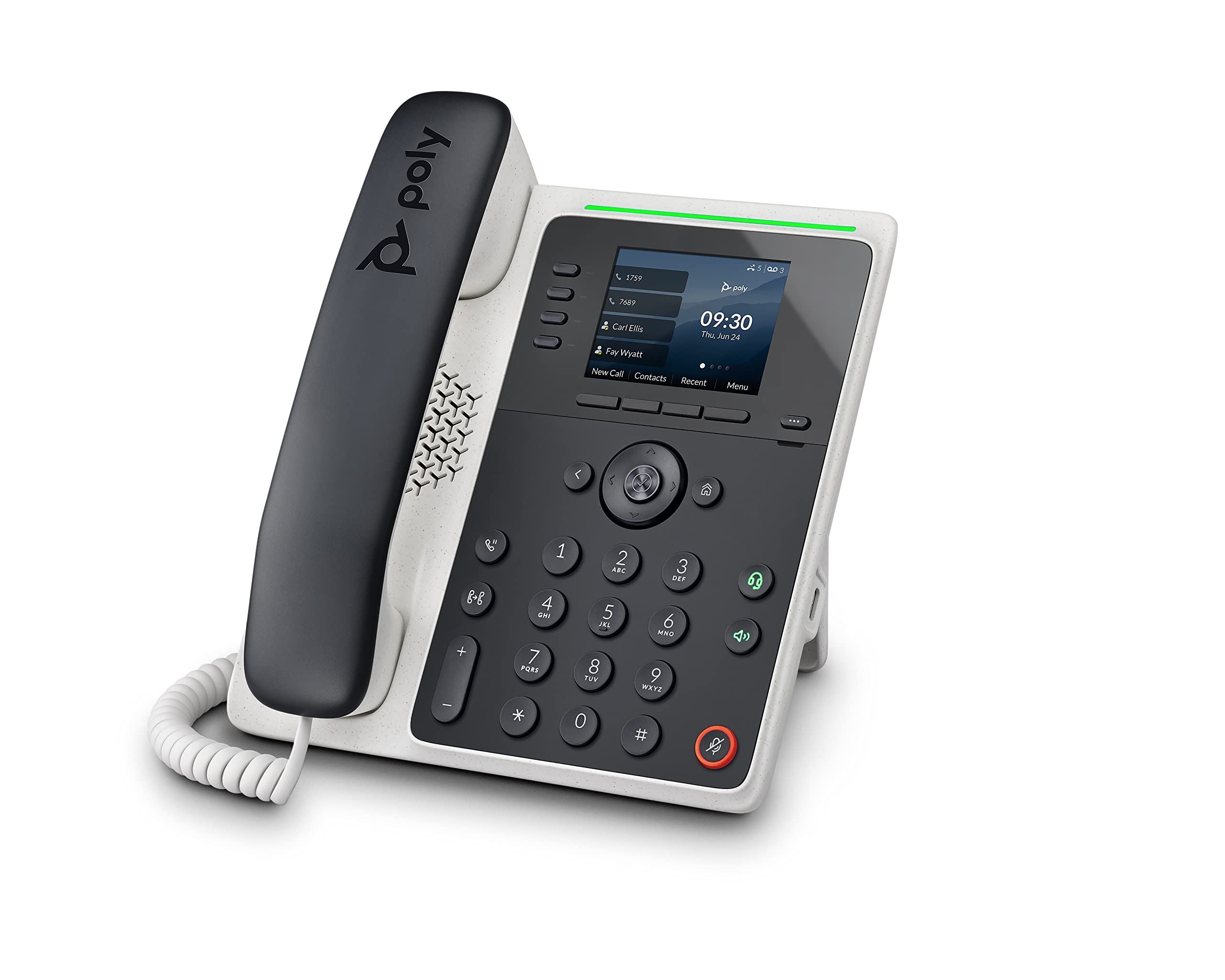 Plantronics Poly Edge E220 IP Desk Phone (Plantronics + Polycom)  Designed for use in Common Areas  4-Line Keys Supporting up to 16 Lines - Integrated Bluetooth for Mobile Phone and Headset Pairing