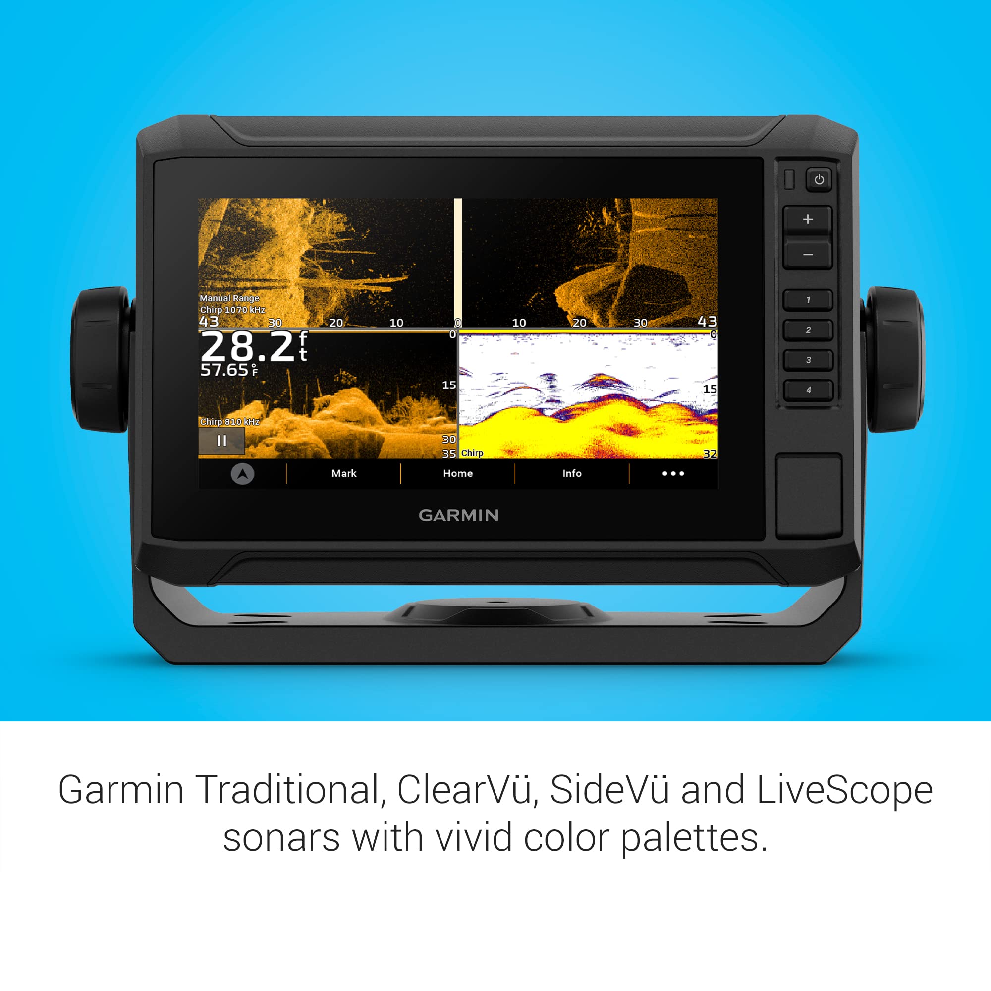Garmin ECHOMAP UHD2 74sv Without Transducer, 7 Touchscreen Chartplotter, Garmin Navionics+ U.S. Coastal