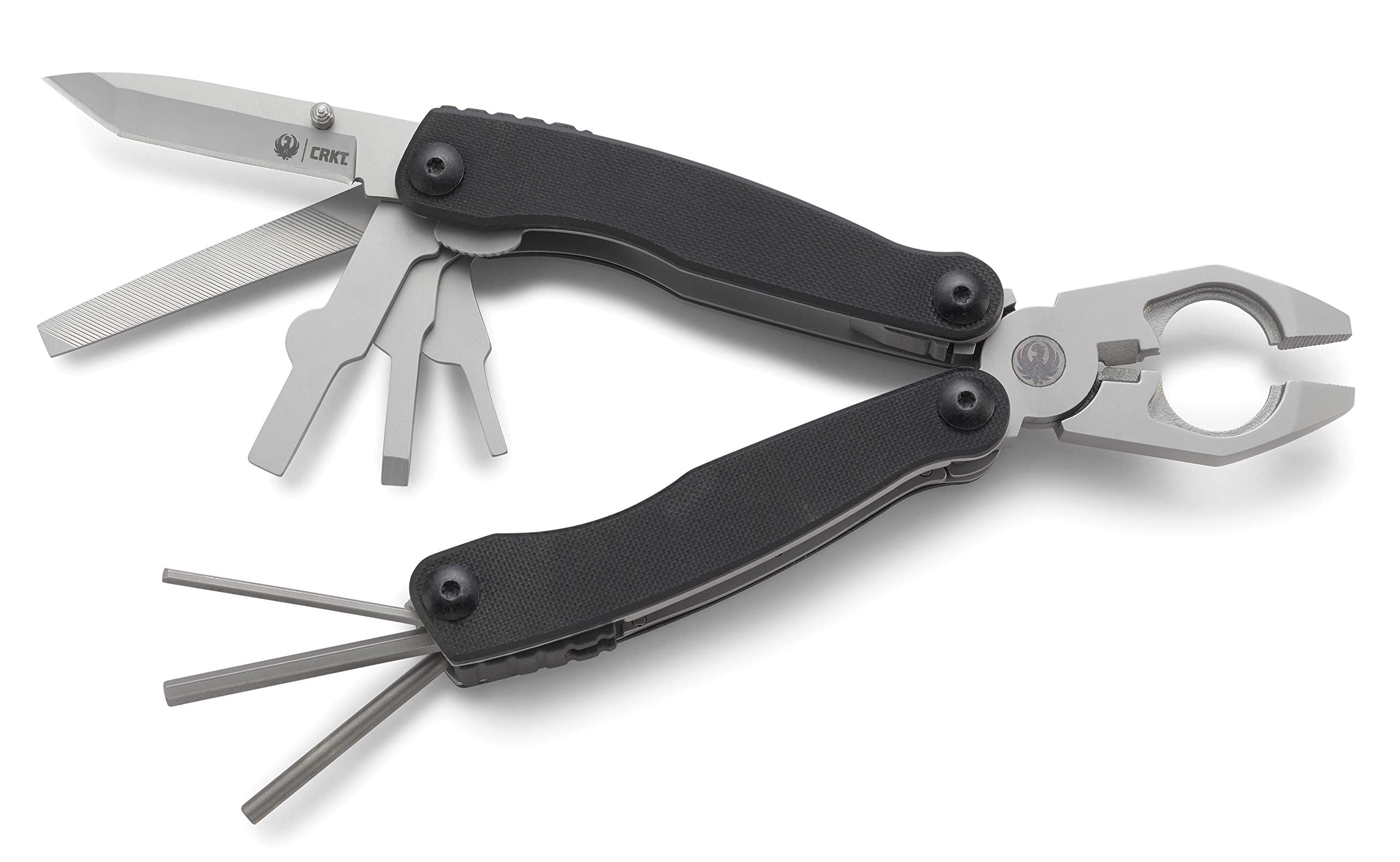 CRKT Ruger 1911 Multitool: Folding Pocket Knife with Liner Lock, Pliers, Spring Cutter, Screwdrivers, Punch Rod, Wrenches, with Polyester Sheath R5100