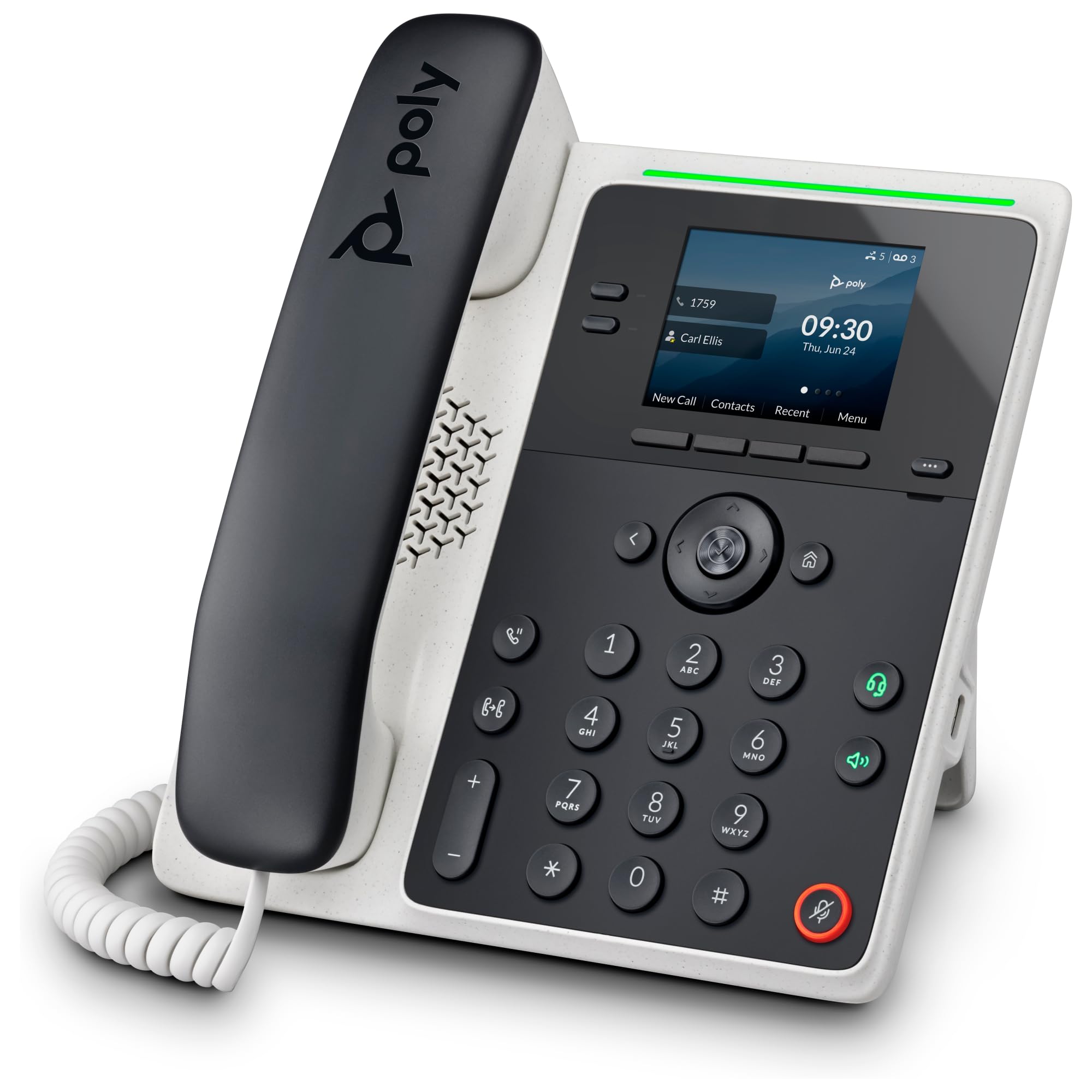 Poly Edge E100 IP Phone - Corded - Corded - Desktop, Wall Mountable