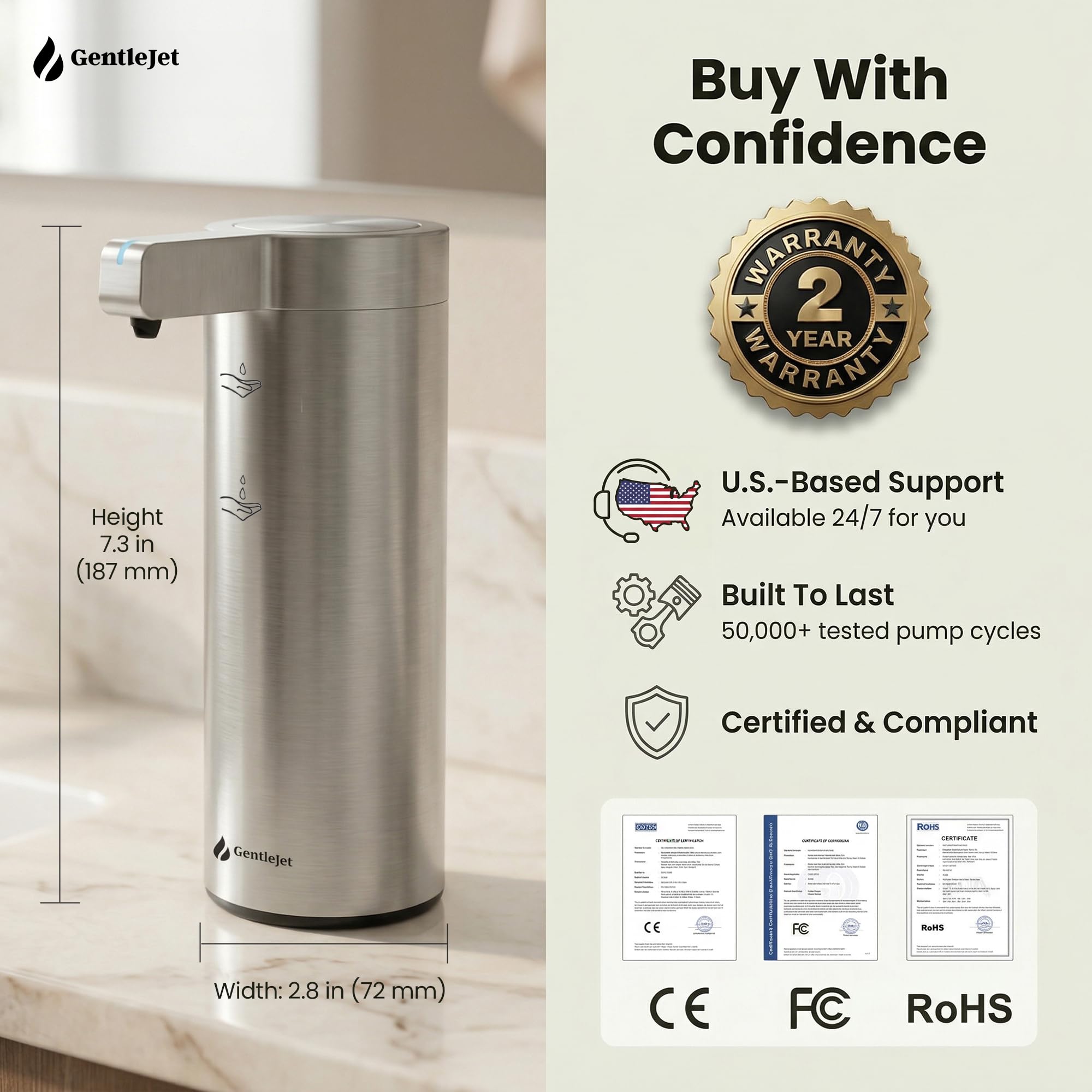 GentleJet SmoothDrop Automatic Liquid Soap Dispenser
