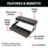 Kwikee 35 Series Single 12V Electric RV Step Assembly, 8.5" Rise, 300 lbs. Heavy-Gauge Steel, Obstruction Sensors, Hidden Light, Anti-Slip Steps, Travel Trailers, 5th Wheels, Campers - 903500906