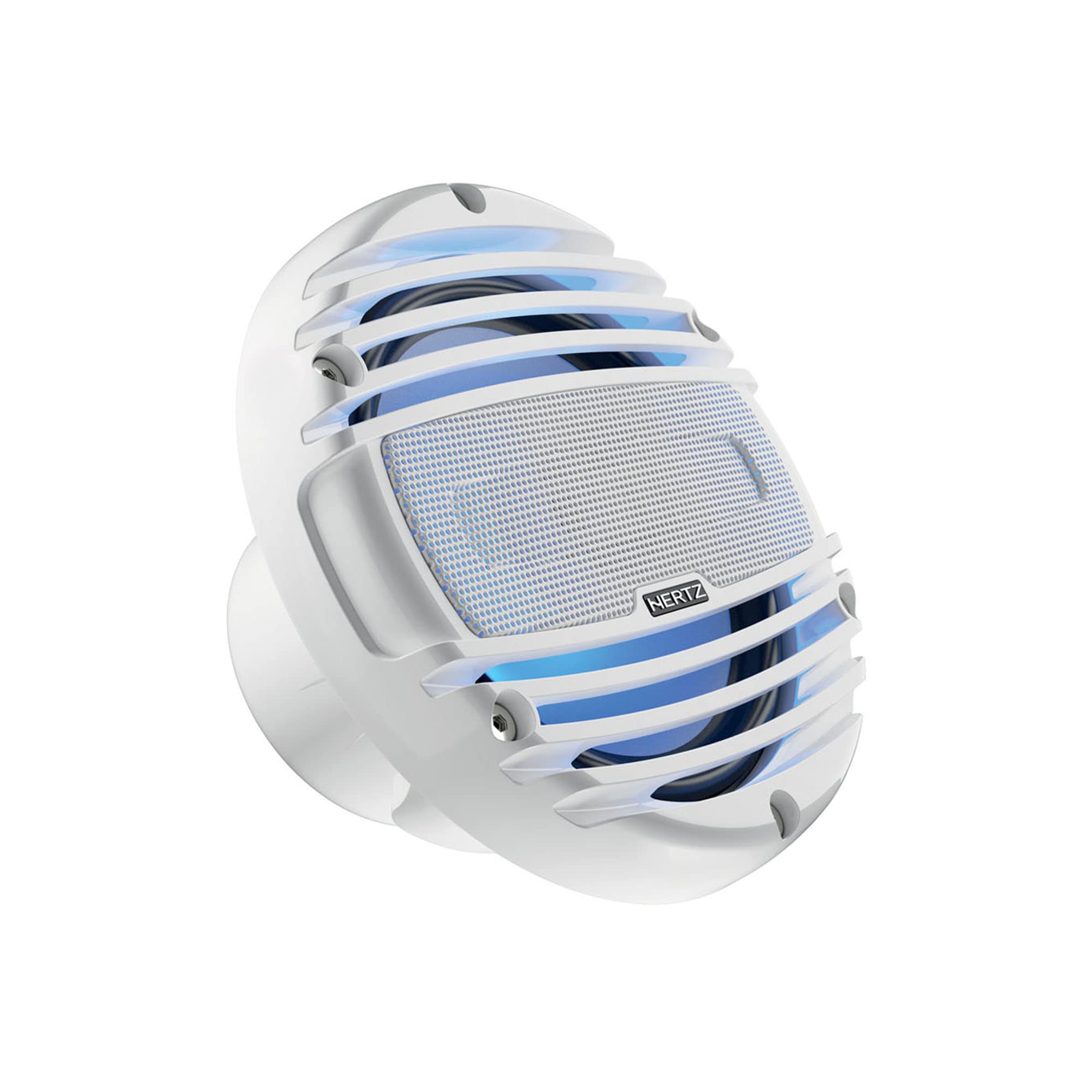 HERTZ HMX 8 LD-TW - 8" 4-Ohm Coaxial Marine Speakers with RGB LEDs, White Grilles, Pair