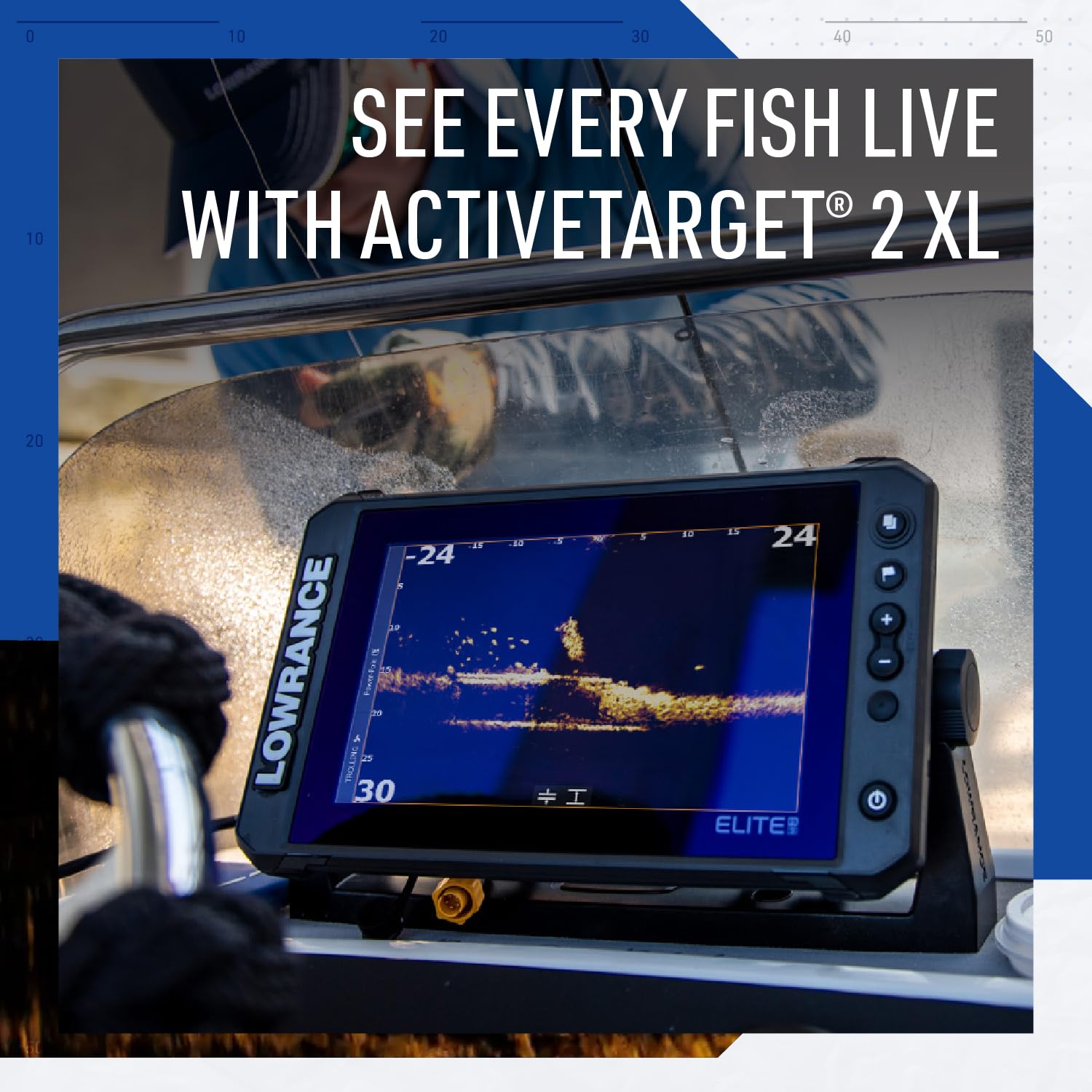 Lowrance Elite FS 10 Fish Finder, No Transducer, Preloaded C-MAP Charts
