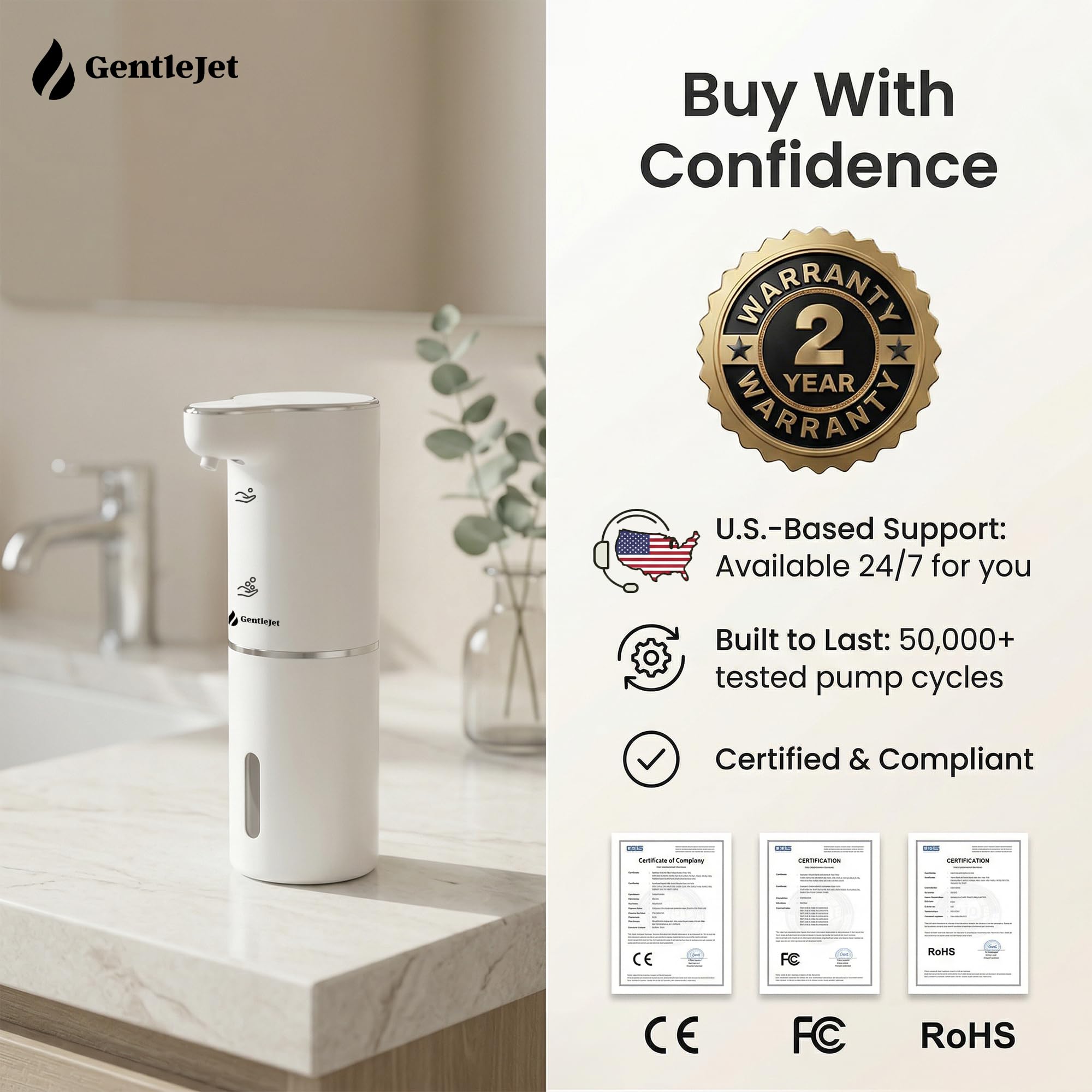 GentleJet JetFoam Automatic Foam Soap Dispenser