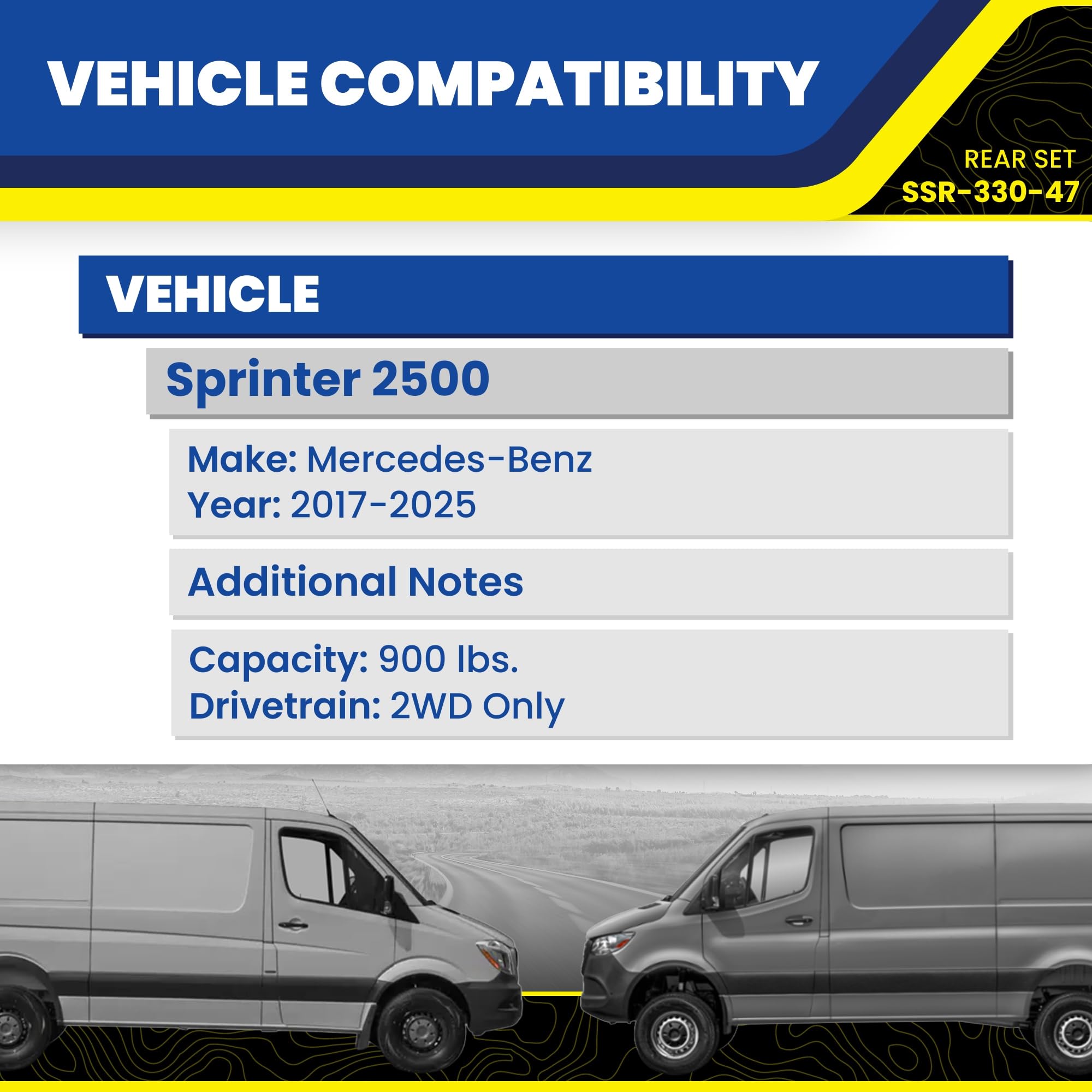 SuperSprings Set of Rear SumoSprings fits 2017-2025 Sprinter 2500 (2WD Only) | 900 lb Capacity at 50% Compression | Simple Installation