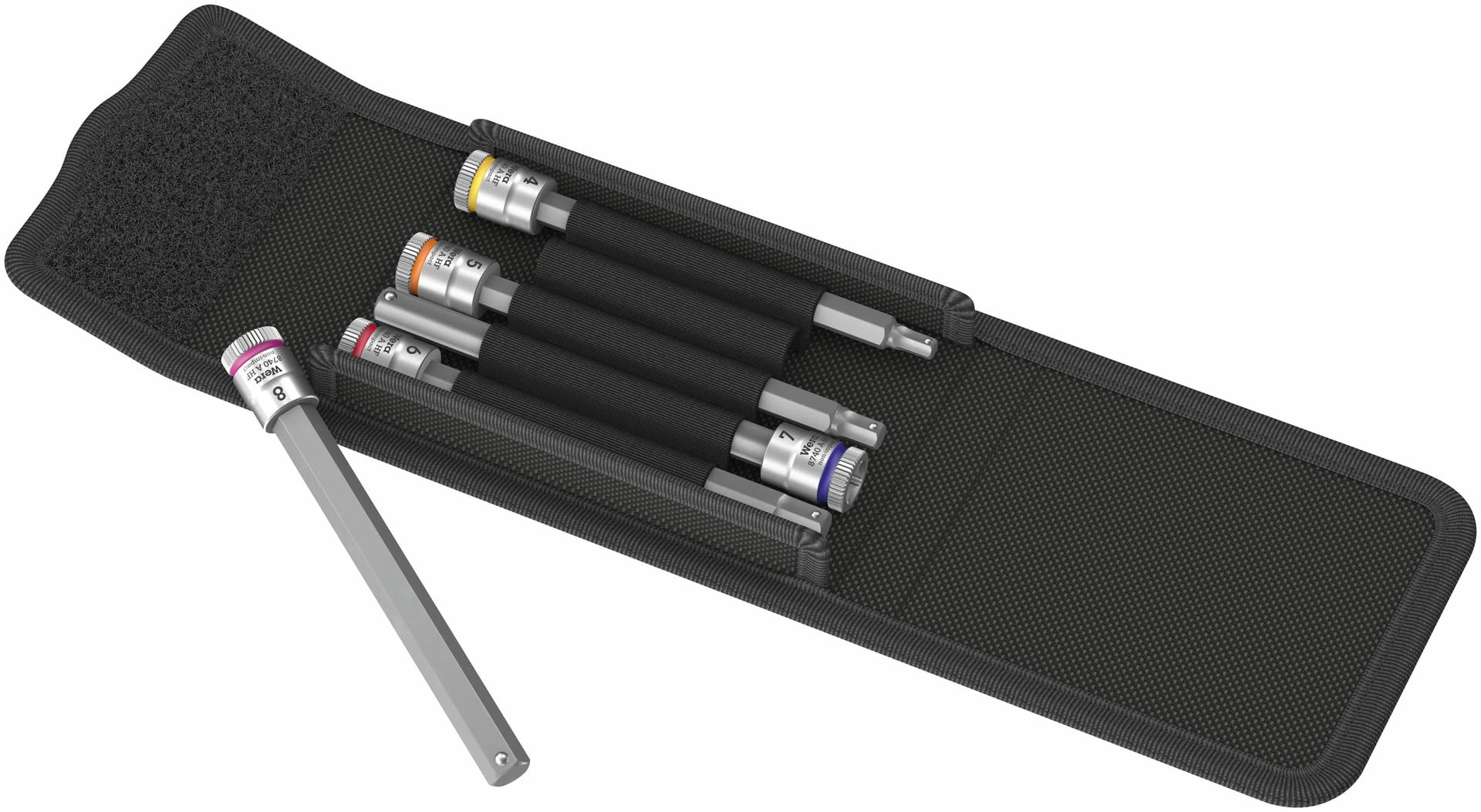 Wera 05003345001 8740 A HF 1 Zyklop bit socket set with holding function, 1/4" drive, 5 pieces