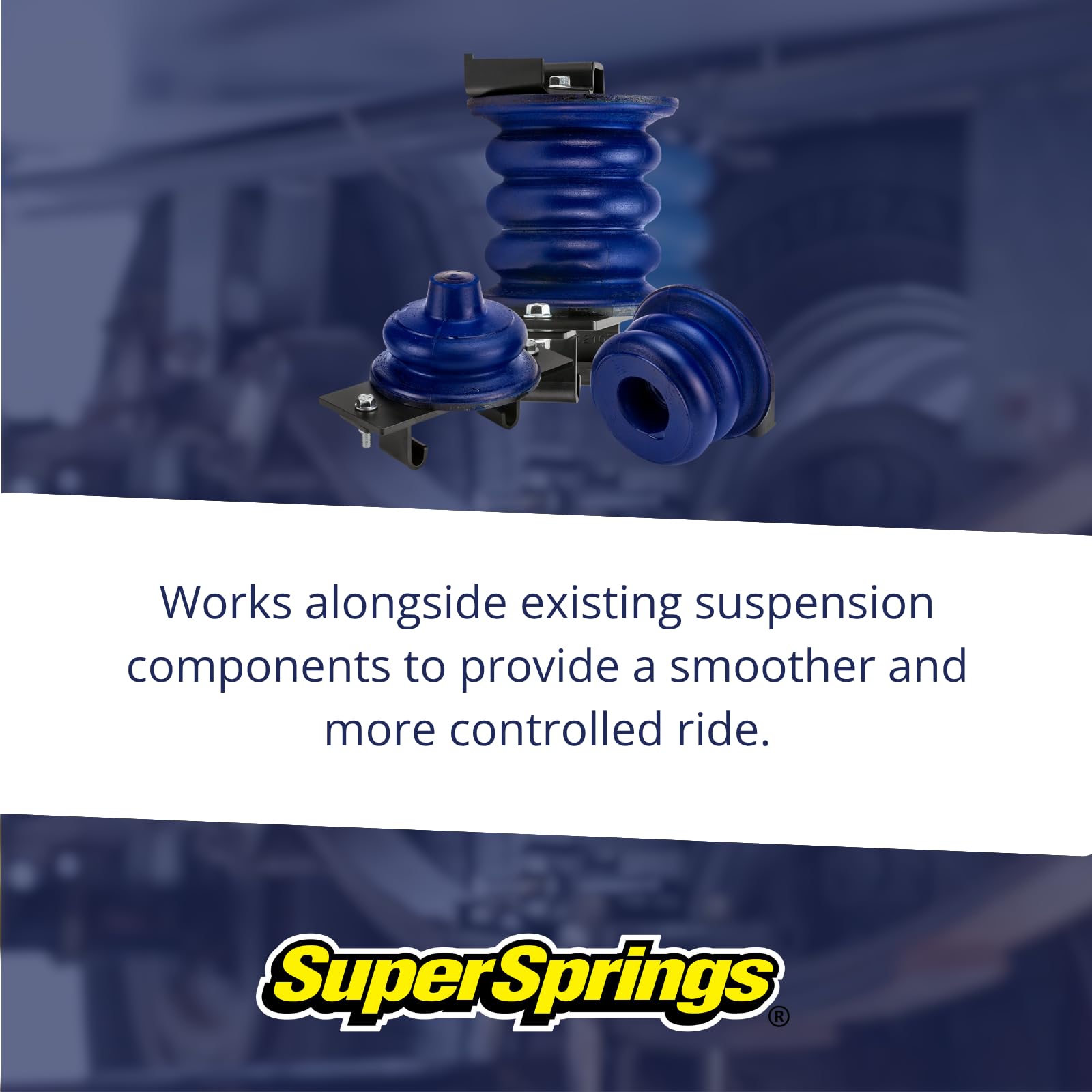 SuperSprings SSF-173-40-2 | SumoSprings Front Rebel for Ford F-53 | Left/Right Pair | 3000 (lb) Capacity at 50% Compression | Made in the USA, blue