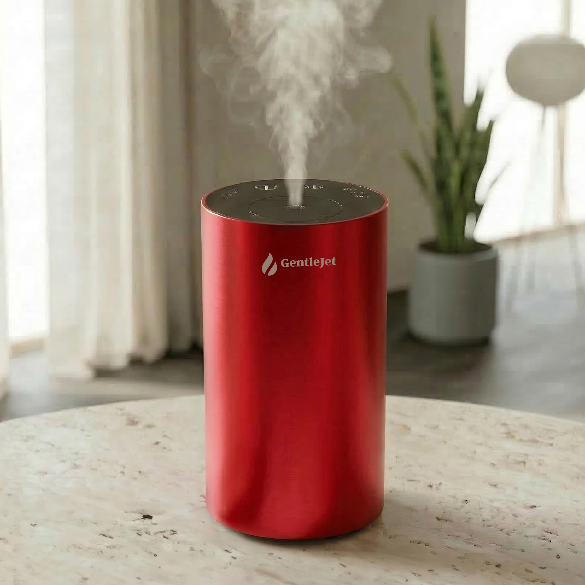 GentleJet LiteMist Waterless Nebulizing Essential Oil Diffuser – Cold Air Aromatherapy, USB-C Cordless 2000mAh Battery, Aluminum Portable for Home Office Car, 20ml