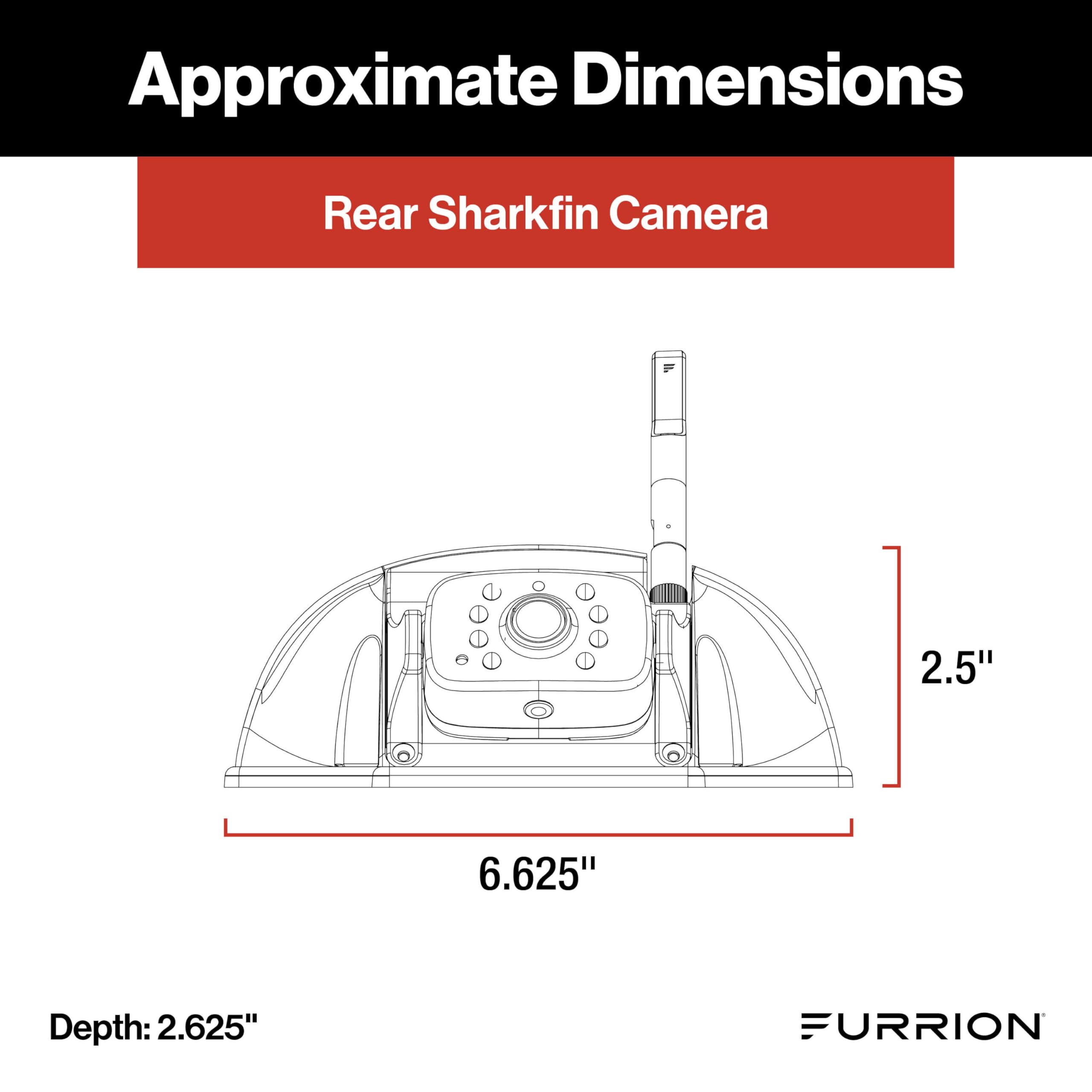 Furrion Vision S+ RV Backup Camera System – Sharkfin Wireless Camera, 1080p HD, 140° Wide-Angle, Infrared Night Vision, Motion Detection, Waterproof, Monitor Not Included – FCNFDTASF