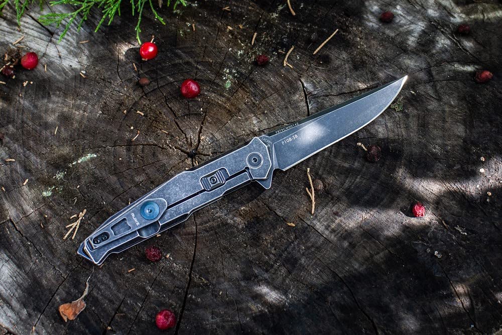 Ruike Tactical Pocket Knife for men Folding Knife Frame Lock 14C28N Steel Camping Knives Small Hiking Work Utility Knife Blet Clip Women Gifts EDC Tool Gear P108-SB