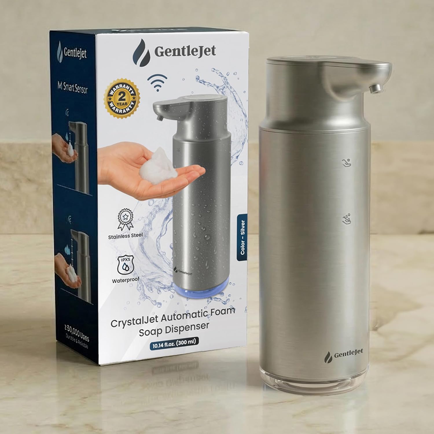 CrystalJet Silver Foam - Hero