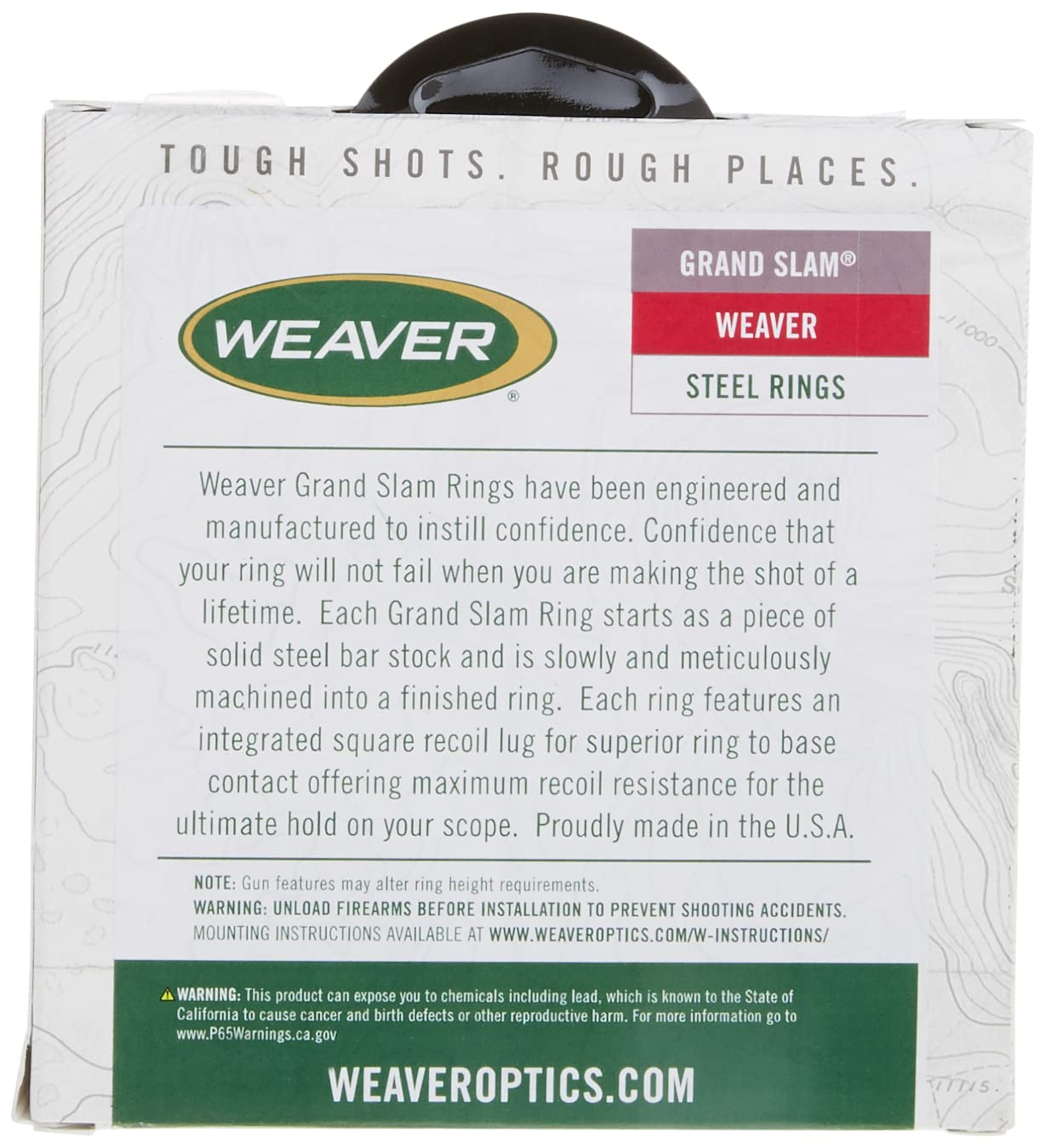 Weaver Grand Slam Steel 1-Inch Medium Top Mount Rings (Matte Black)