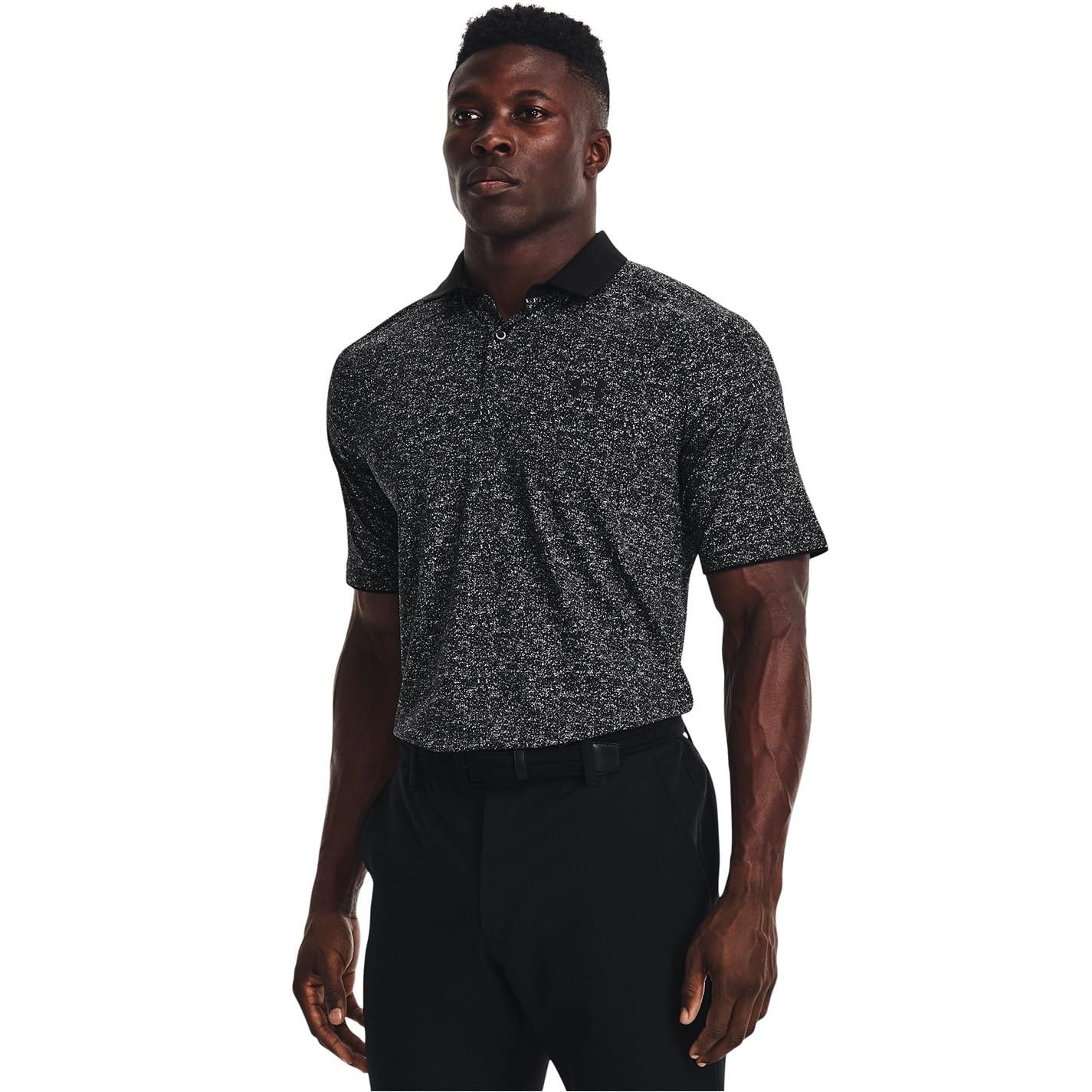 Under Armour Men's Iso-Chill Golf PoloDISC, Black (002)/Halo Gray, Large