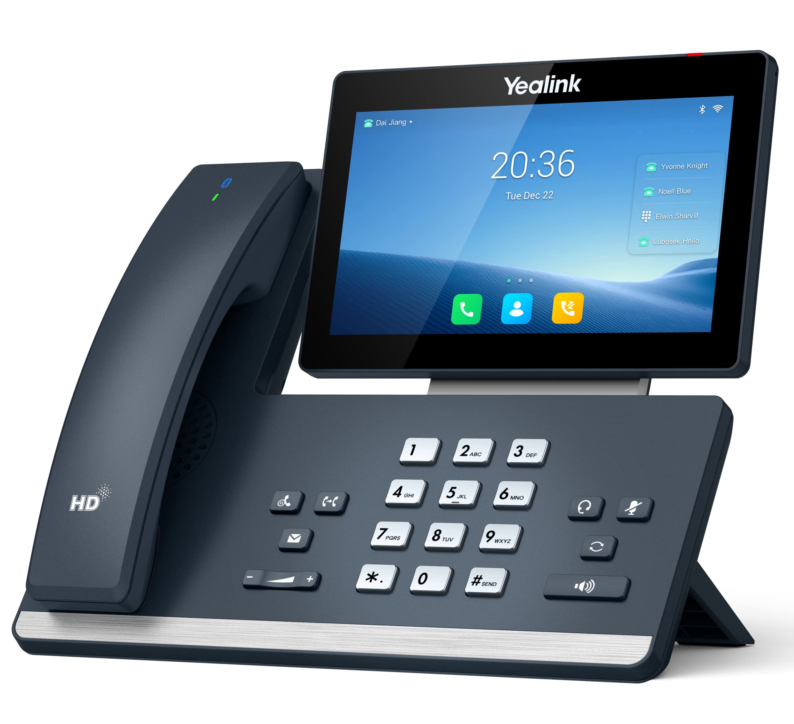 Yealink T58W PRO with Blue Tooth Handset 16 Lines. 7-Inch Color Touch Screen Display. Dual USB Ports, Dual-Port Gigabit Ethernet, PoE, Power Adapter Not Included (SIP-T58W PRO)