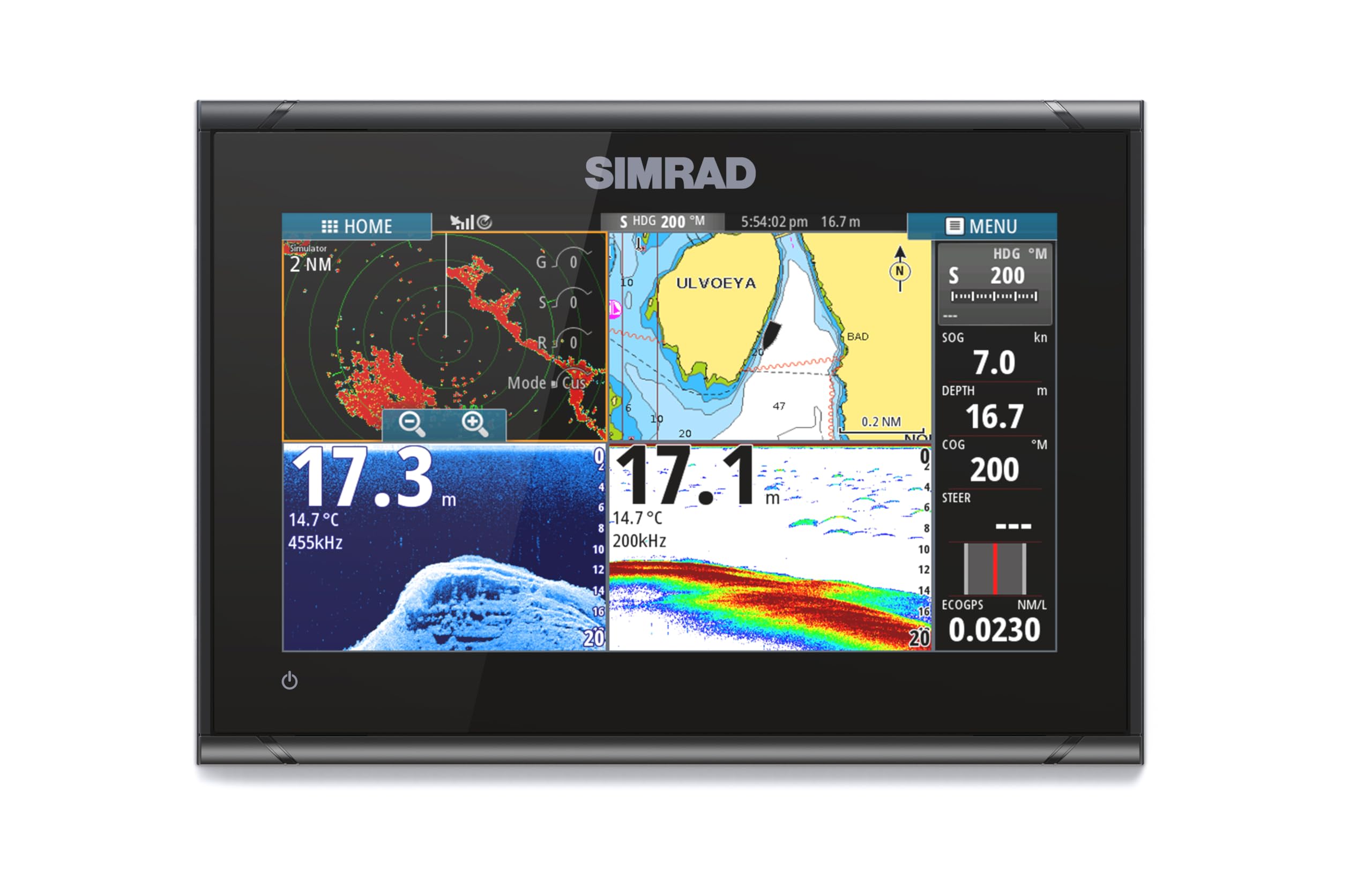 Simrad GO9 XSE - 9-inch Chartplotter with HDI Transducer, C-MAP Discover Chart Card