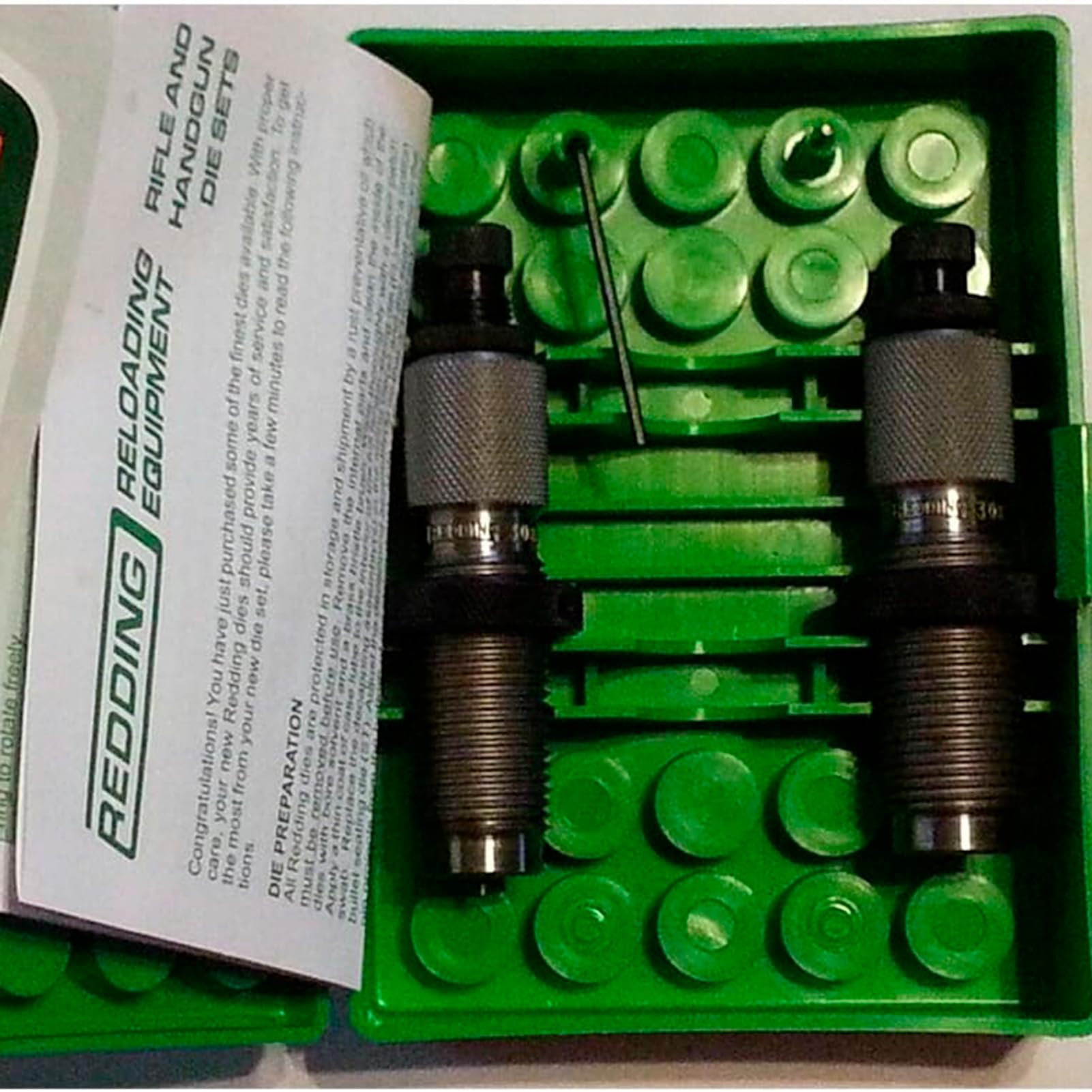 Redding Reloading Full Length Die Set | Durable Steel Smooth Rifle Die Set for Bottleneck Cases | Bullet Guide, Built-in Crimp Ring & Proper Seating Plug Included, 308/307 Winchester (80155)