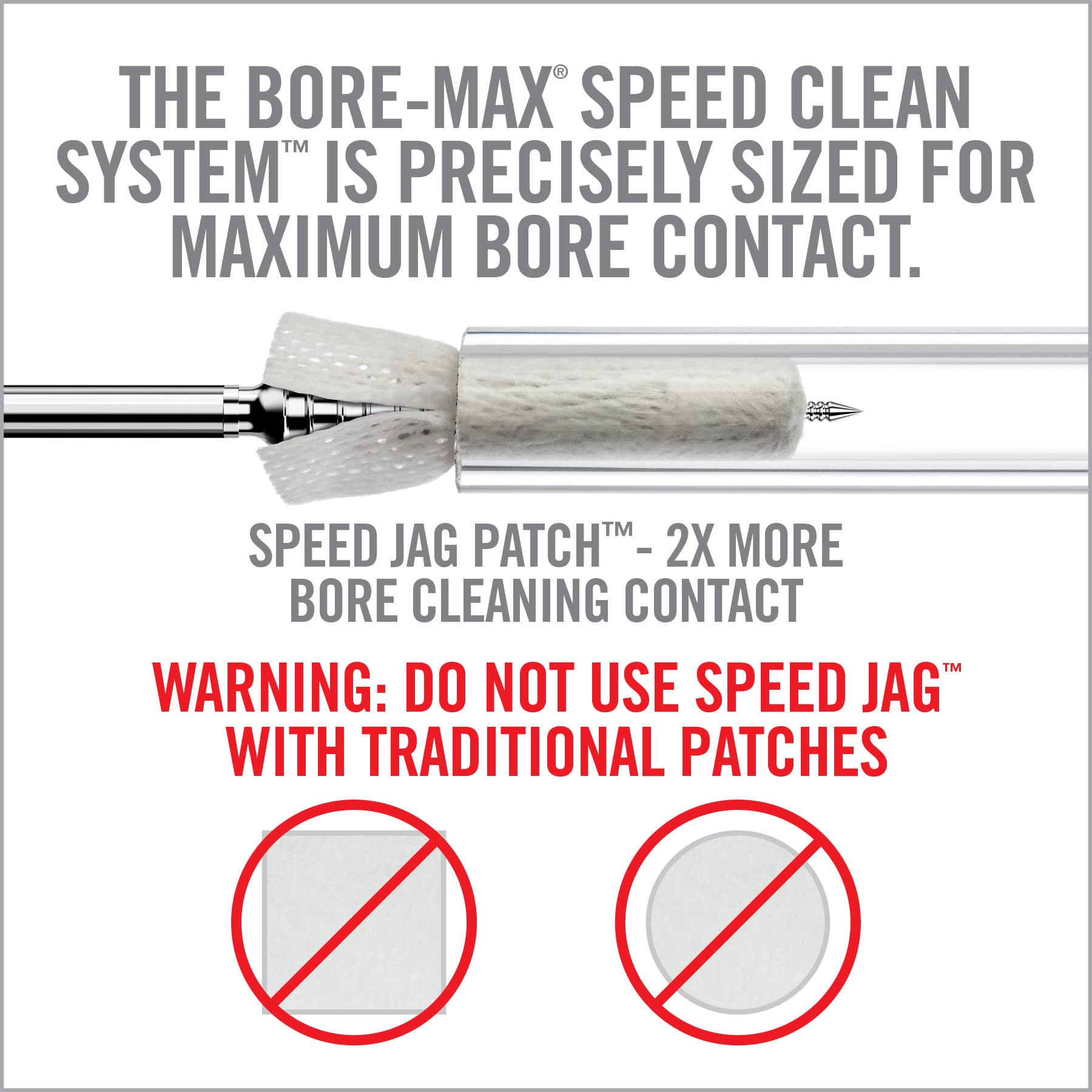 Real Avid Bore-Max Speed Jag and Patches, Bore Cleaning Jag Gun Patch Holder and Gun Cleaning Supplies Patches, Rifle Jag Pistol Jag and Patches Set (.40cal Handgun)