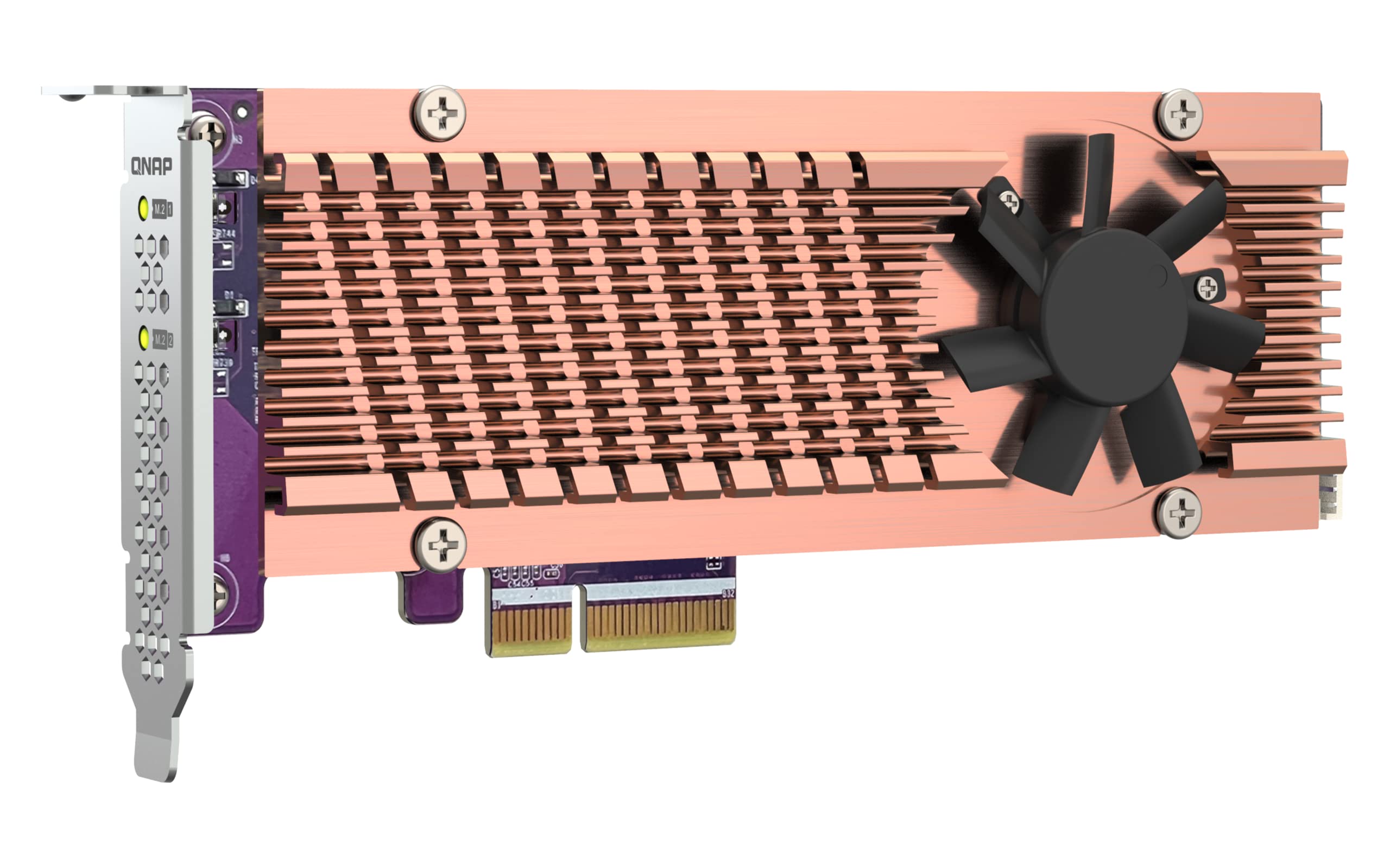 QNAP Dual M.2 PCIE SSD Expansion Card; Supports UP to Two M.2 2280/22110 FORMFACTOR M