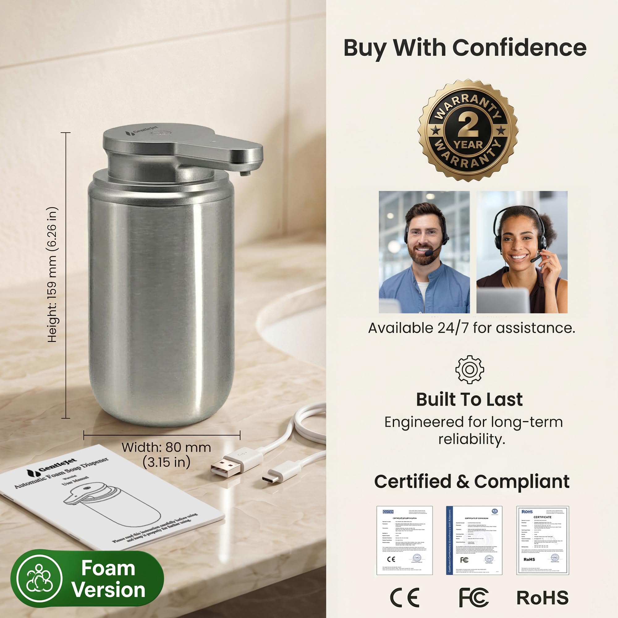 GentleJet WaveJet Automatic Soap Dispenser