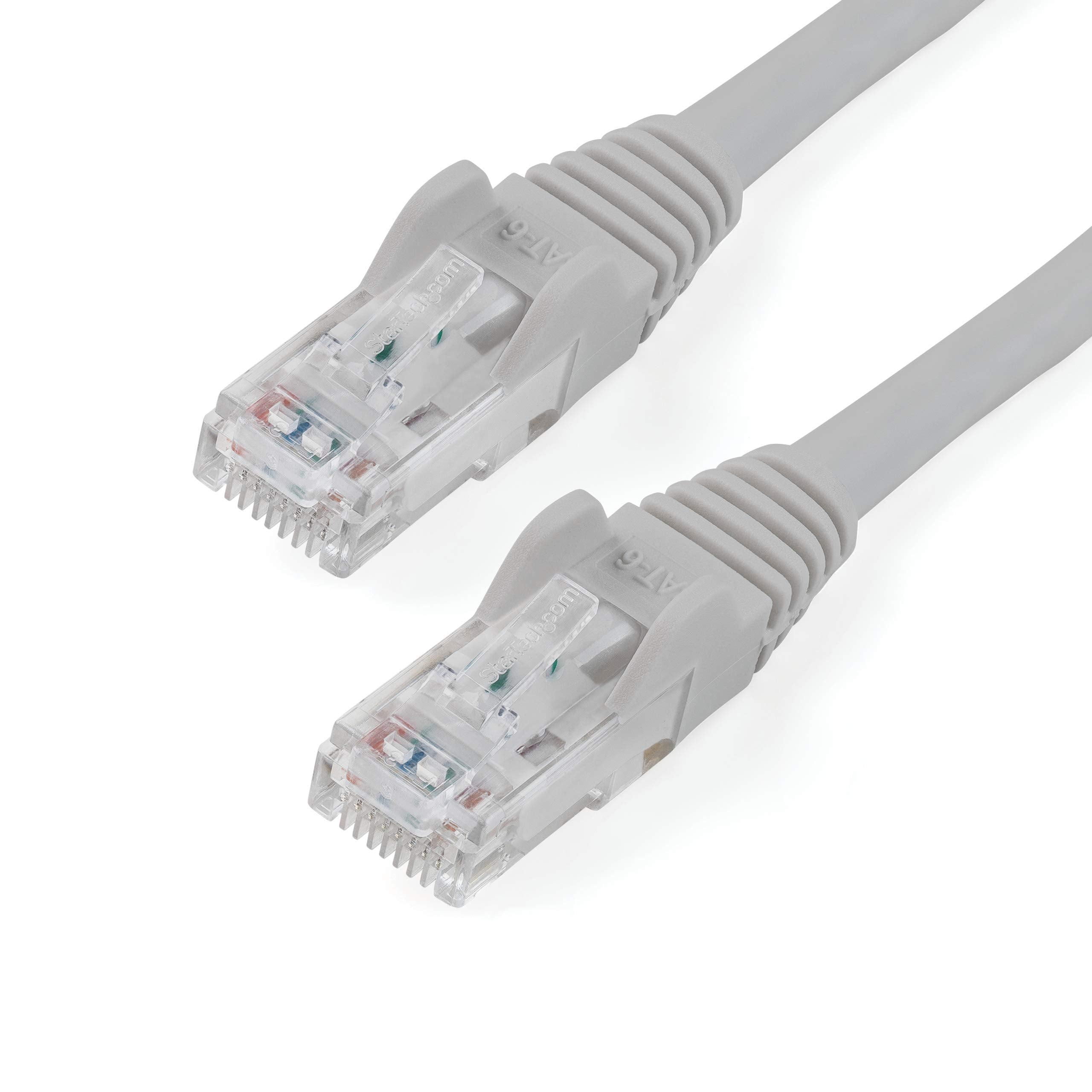 StarTech 8ft CAT6 Ethernet Cable - Gray CAT 6 Gigabit Ethernet Wire -250Mhz 100W PoE RJ45 UTP Network Patch Cord Snagless with Strain Relief (N6PATCH8GR)