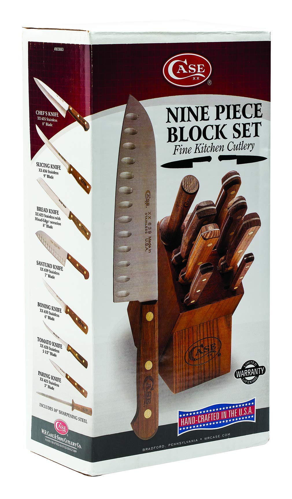 Case WR XX Nine Piece Household Cutlery Block And Knife Set Item #10249